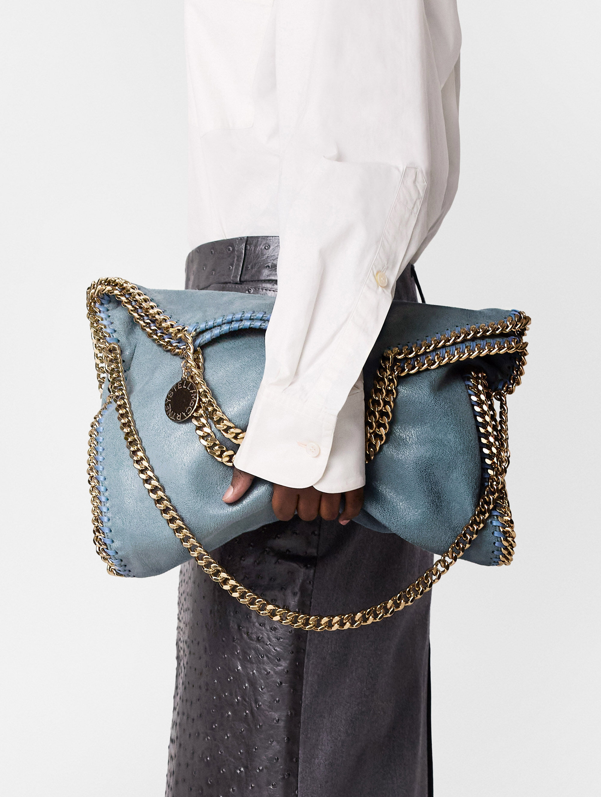 Women Grey Falabella Fold-Over Tote Bag | Stella McCartney HK