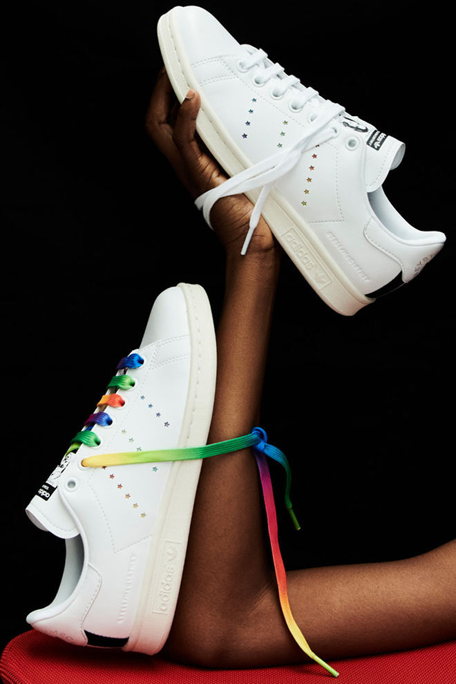 Iconic. Vegan. The Stella X Stan Smith can be crisp white or rainbow bright.