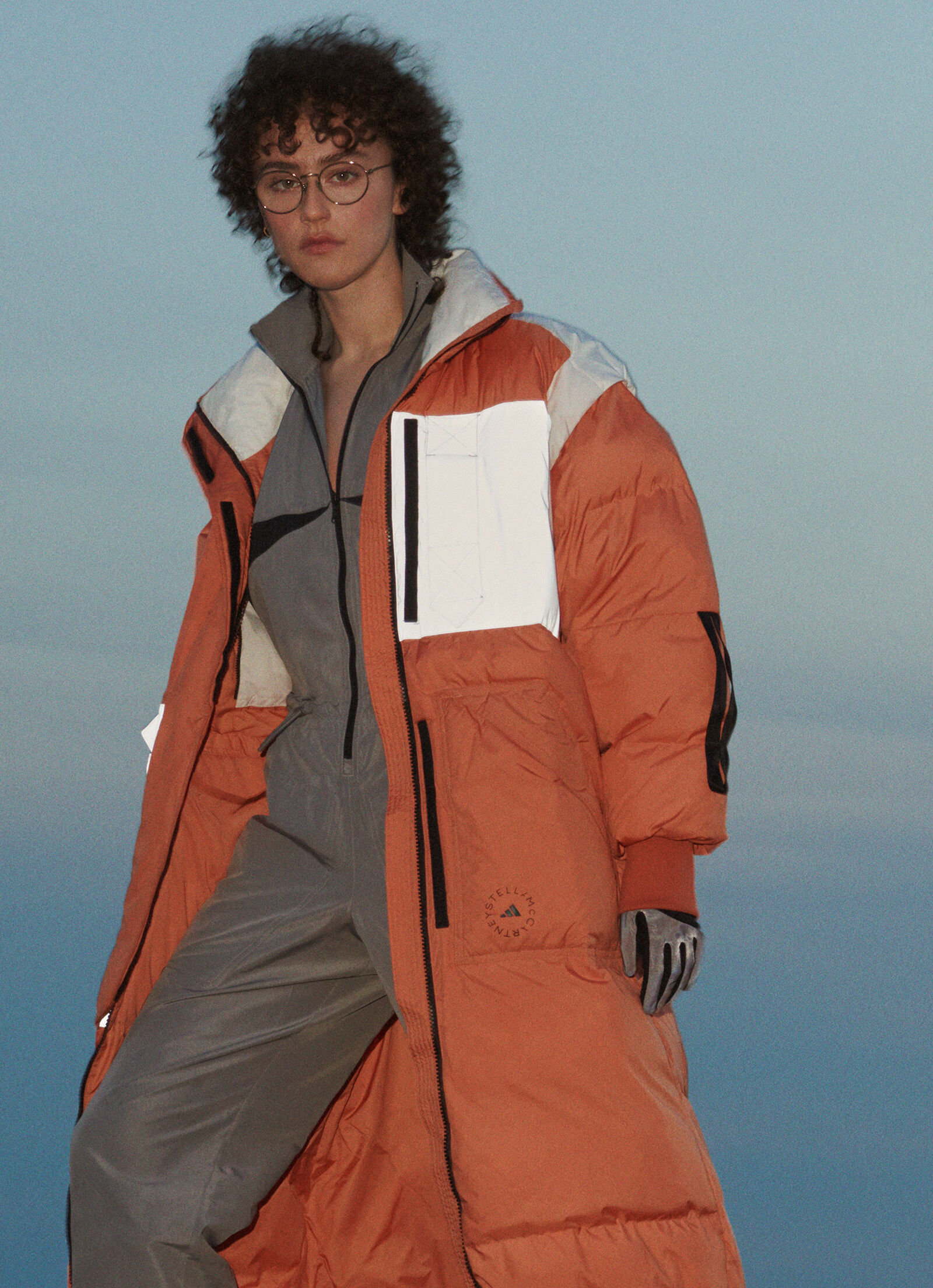 Adidas stella mccartney orange jacket store