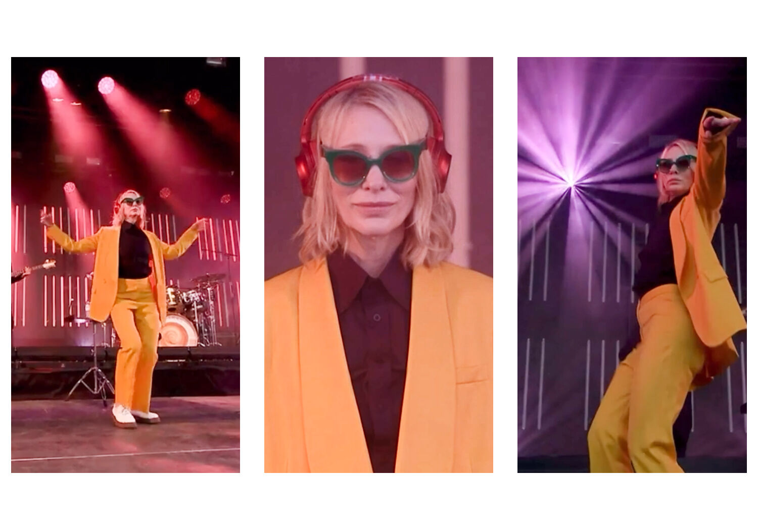 Cate Blanchett wearing her Stella McCartney Summer 2018 canary yellow suit.  Cate Blanchett wearing her Stella McCartney Summer 2018 canary yellow suit.