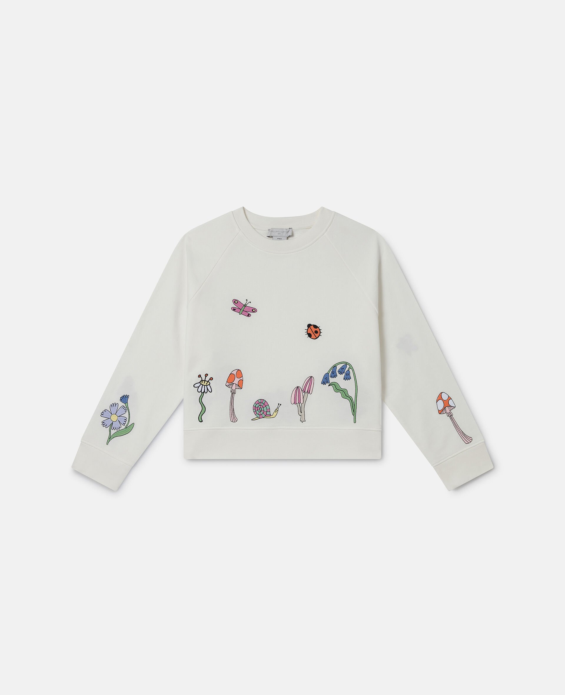 Woodland Friends Cropped Sweater-White-medium