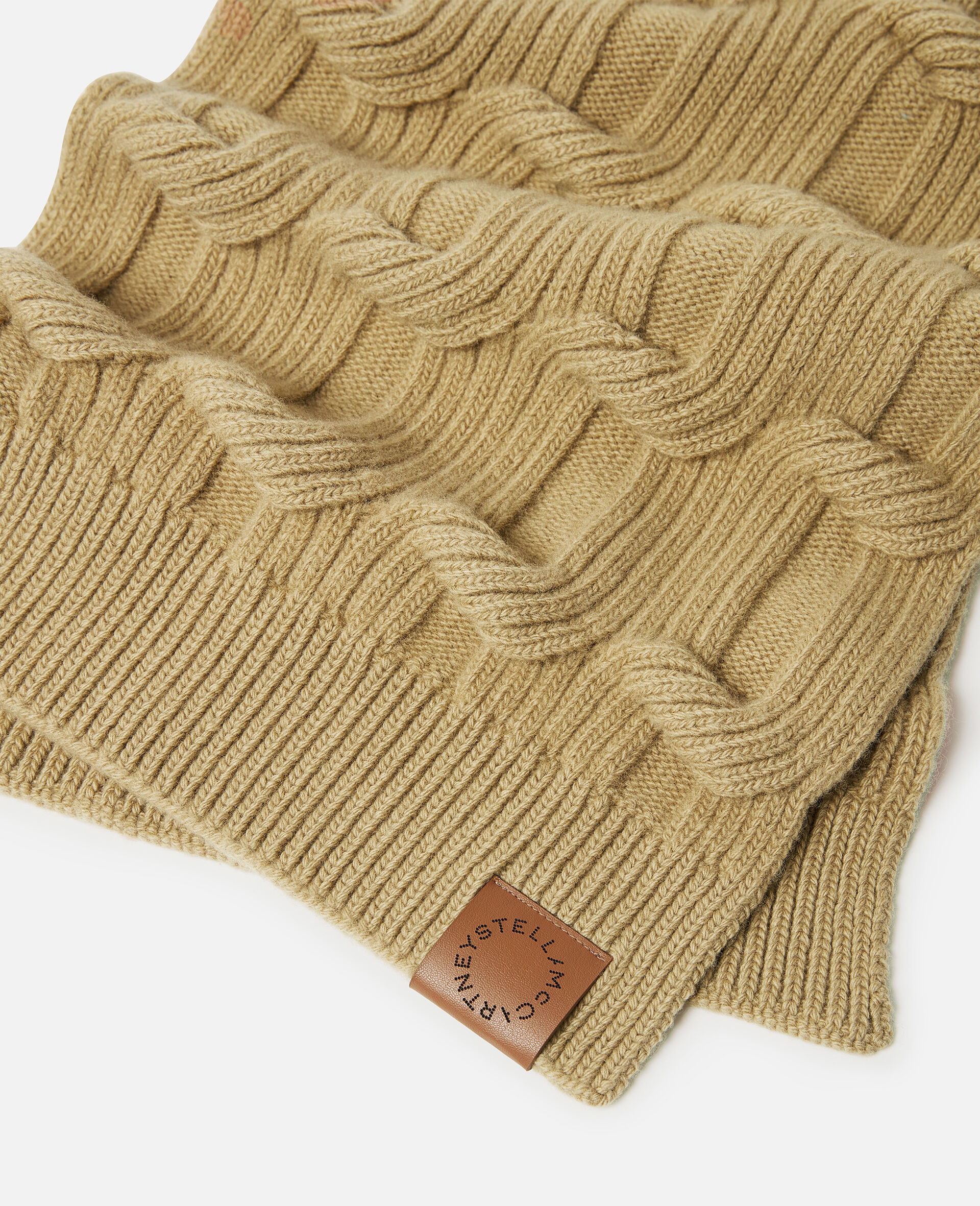 Falabella Cable-Knit Scarf-Grey-large image number 2