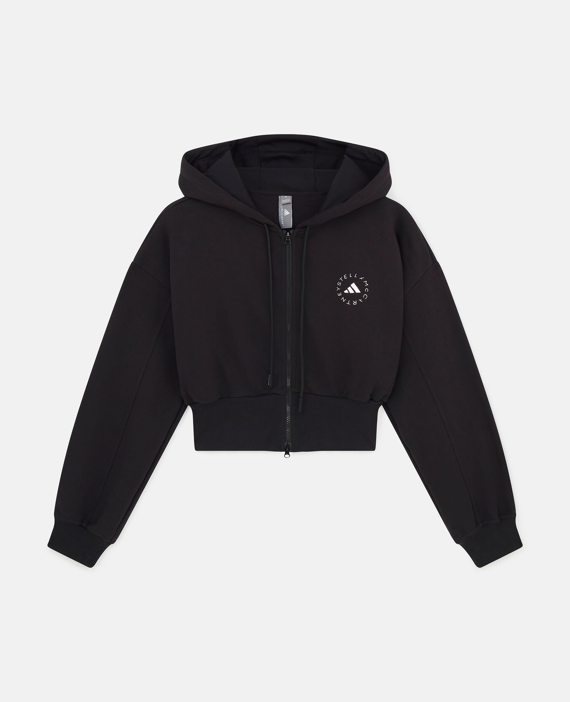 TrueCasuals Sportswear Cropped Hoodie-Black-medium