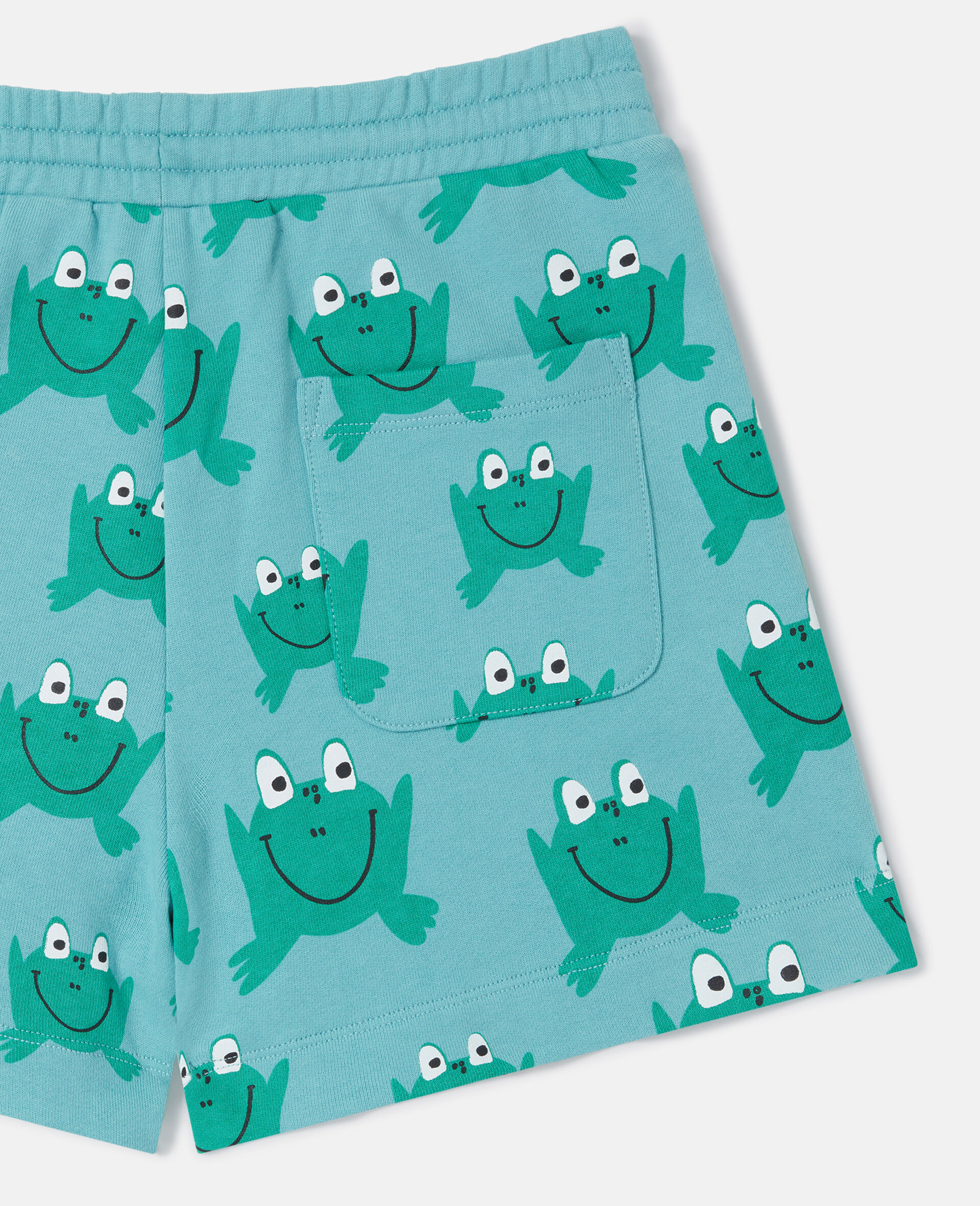 Frog Print Drawstring Shorts -Blue-large image number 3