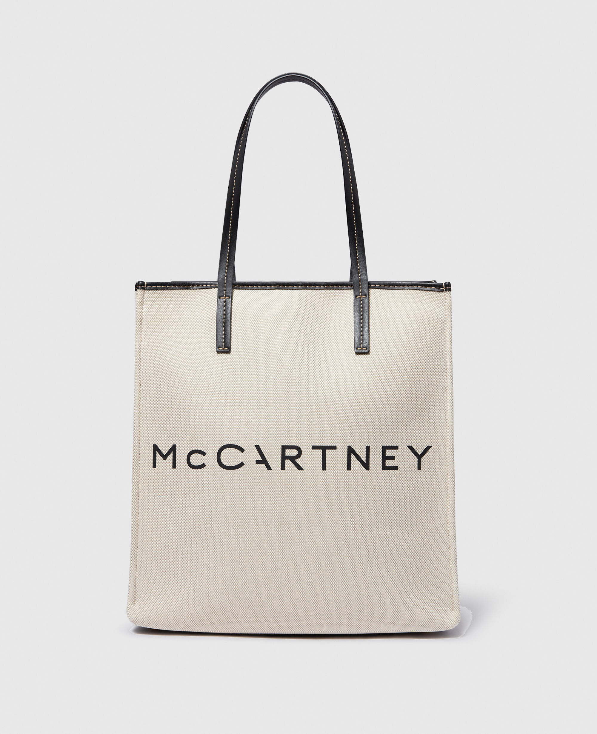 Women Ecru and black SMC Canvas Large Tote Bag Stella McCartney US