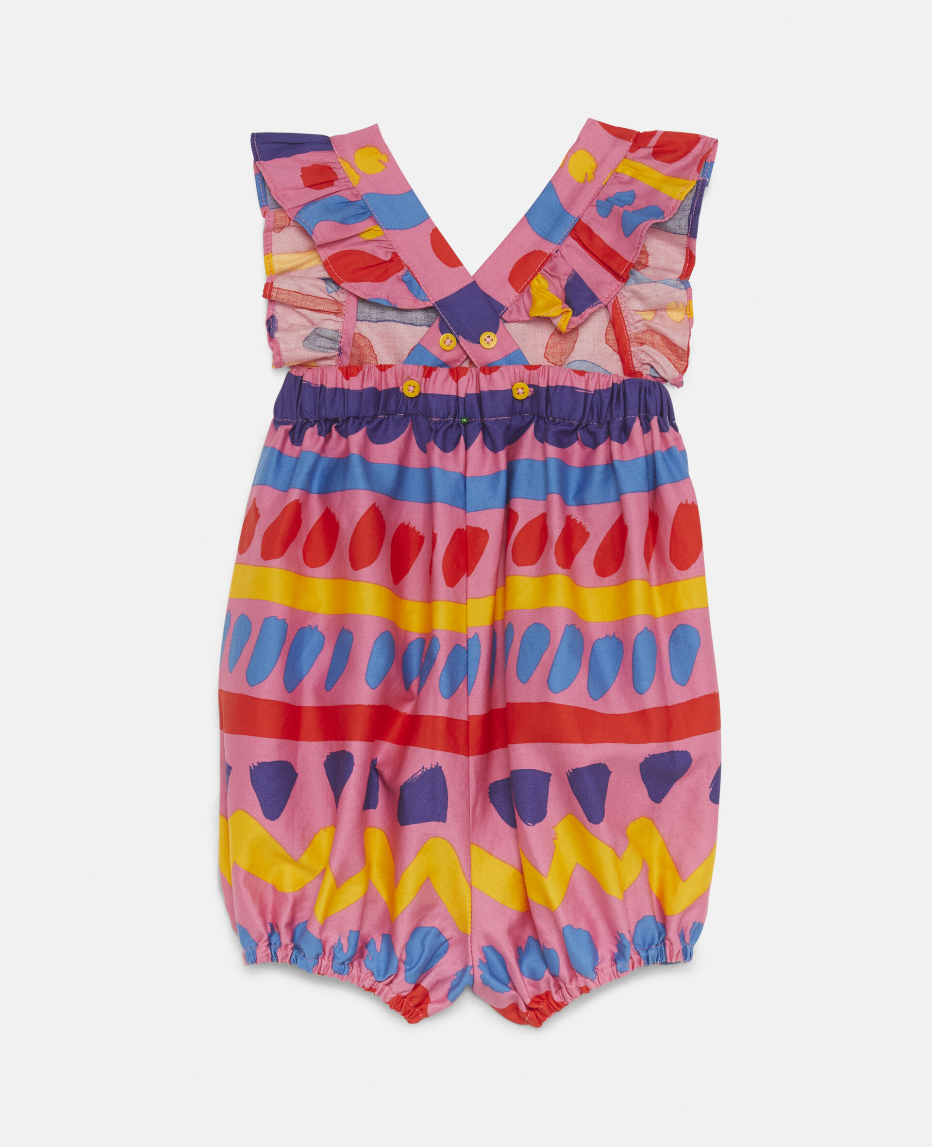 Striped Satin Cotton Dungarees-Multicolour-large image number 2