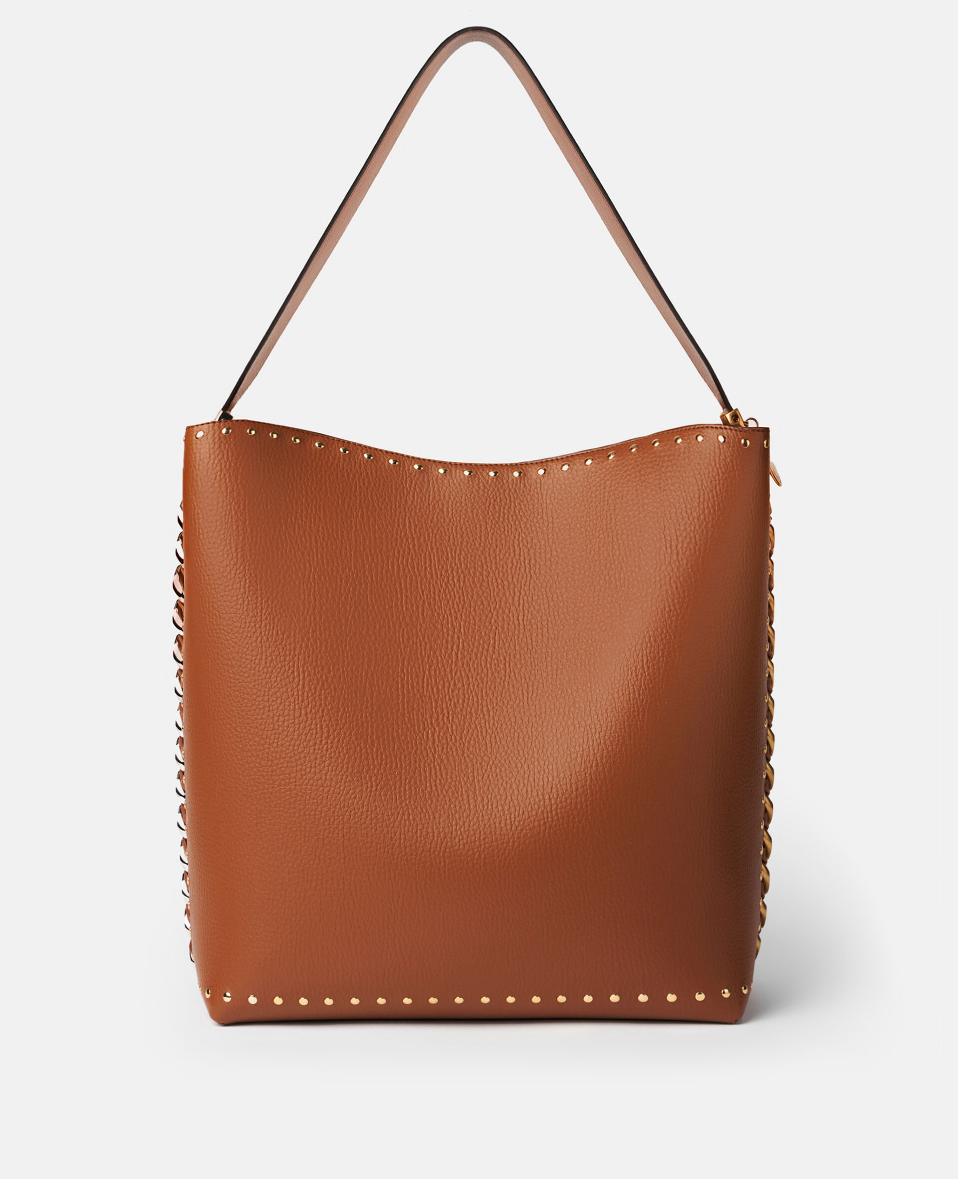 Frayme Studded Grainy Alter Mat Tote Bag-Black-large image number 2