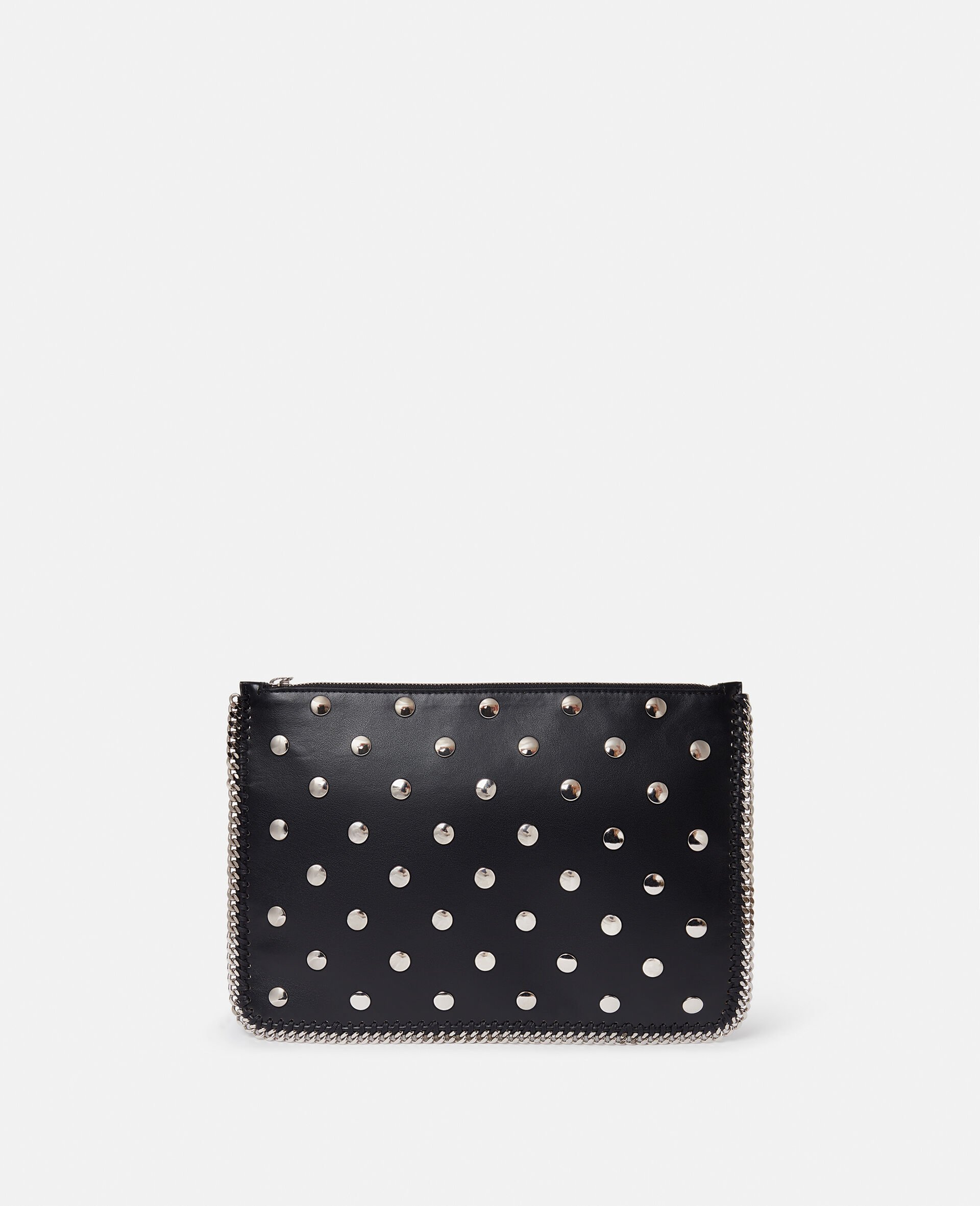 Falabella Studded Zippered Pouch-Black-large image number 4