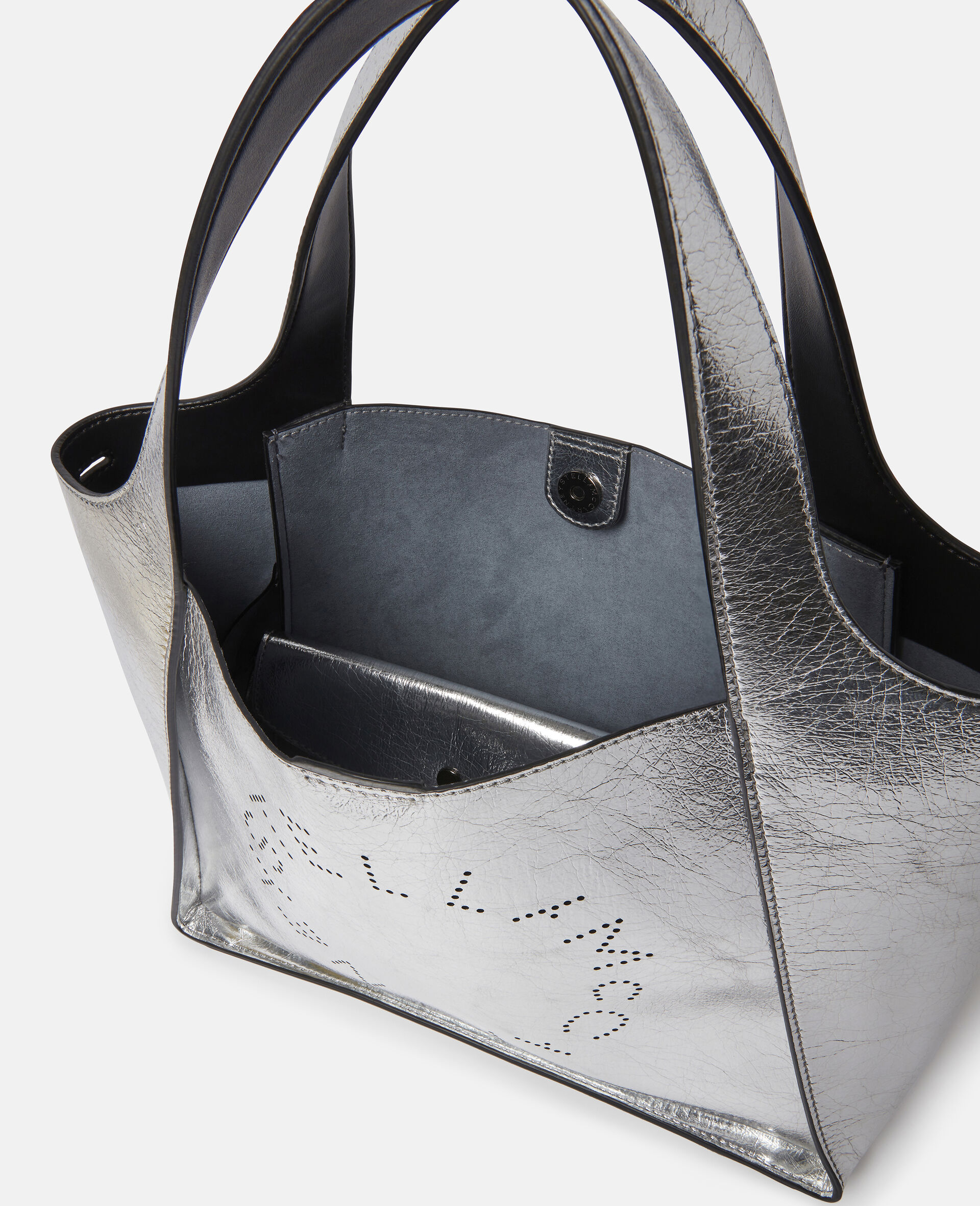 Umhaengetasche in Metallic-Optik mit Stella Logo-Grau-large image number 3