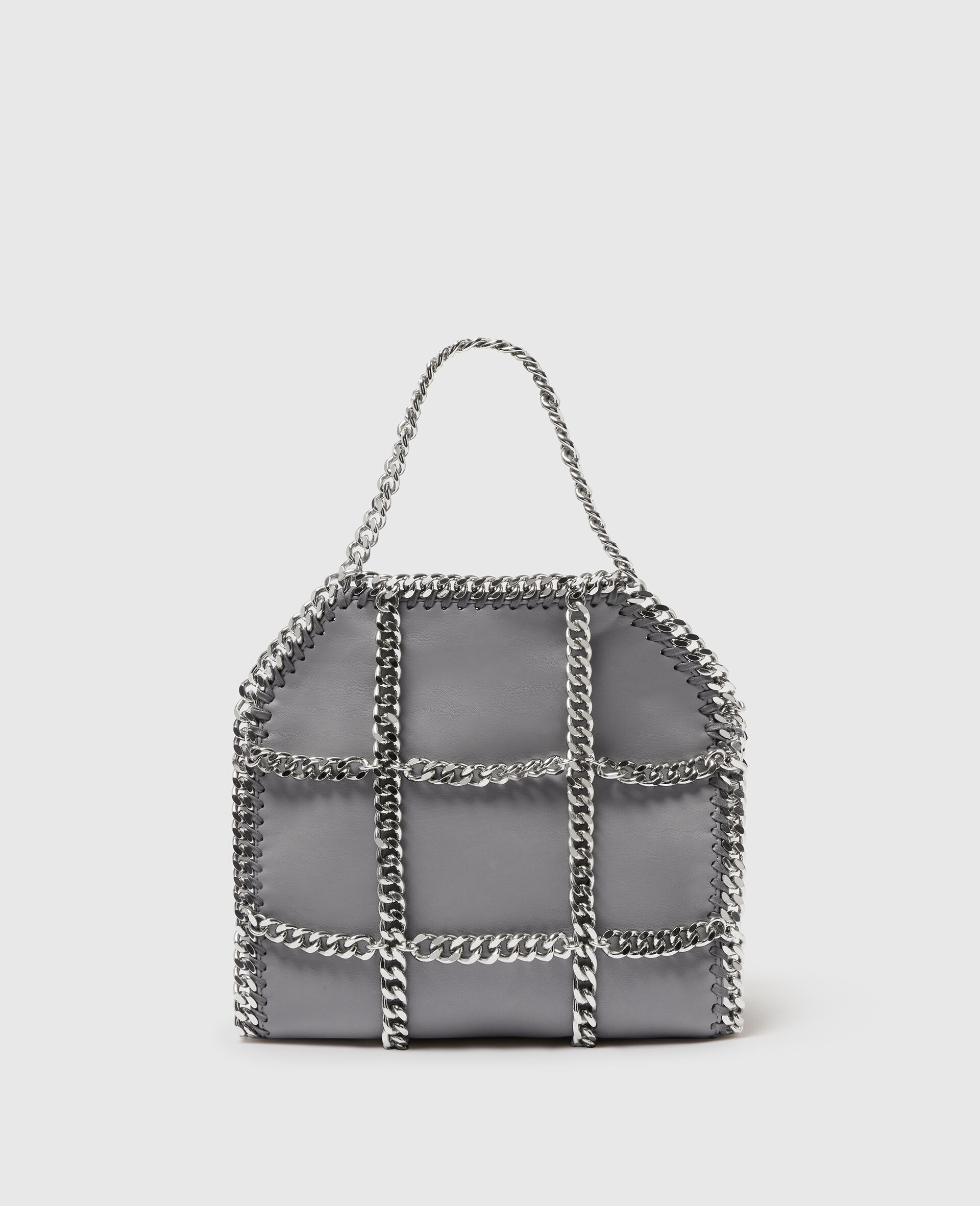 Borsa Tote Mini Falabella con Gabbia a Catena Edizione Limitata-Grigio-large image number 3