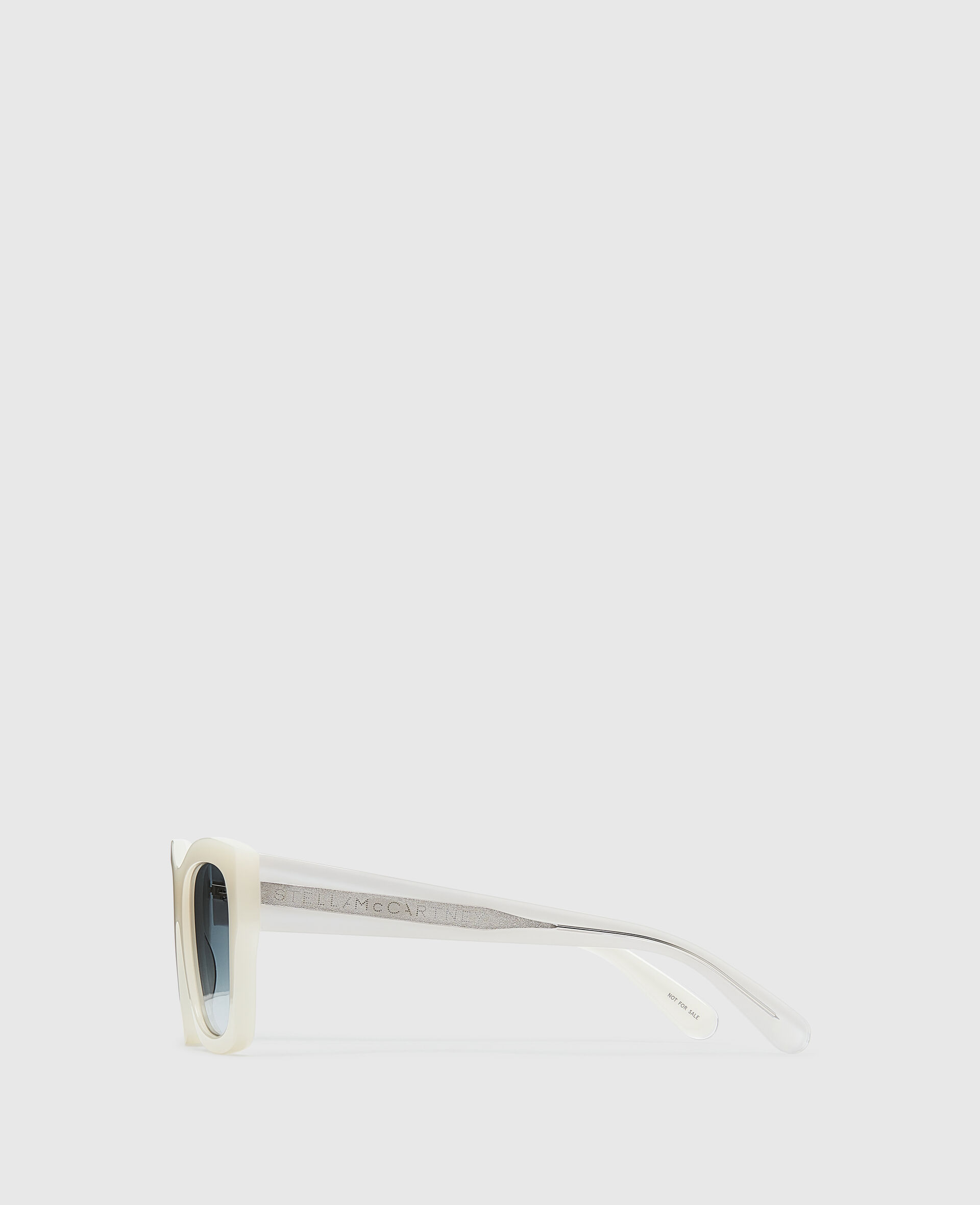 Lunettes de soleil carrees avec logo-Blanc-medium