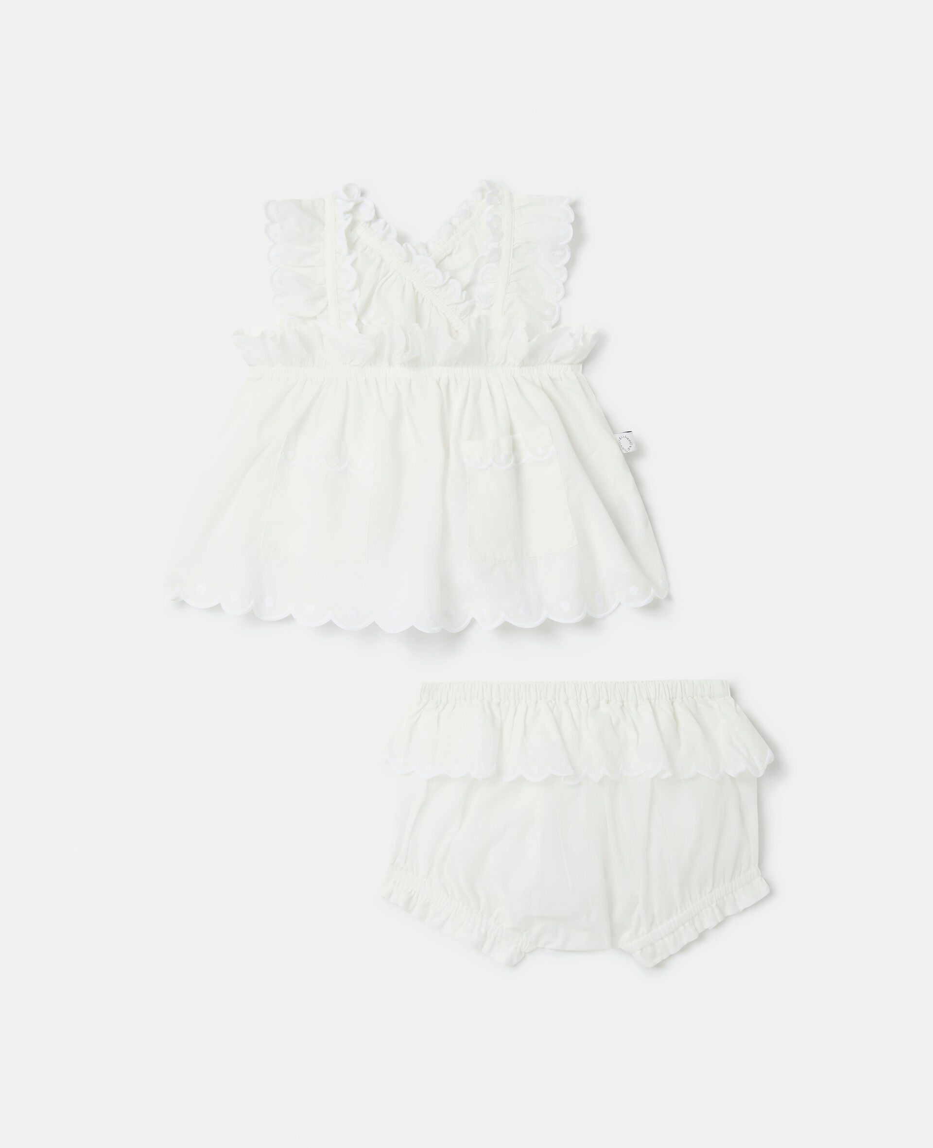 Broderie Anglaise Vest and Bloomers Set-Cream-large image number 0