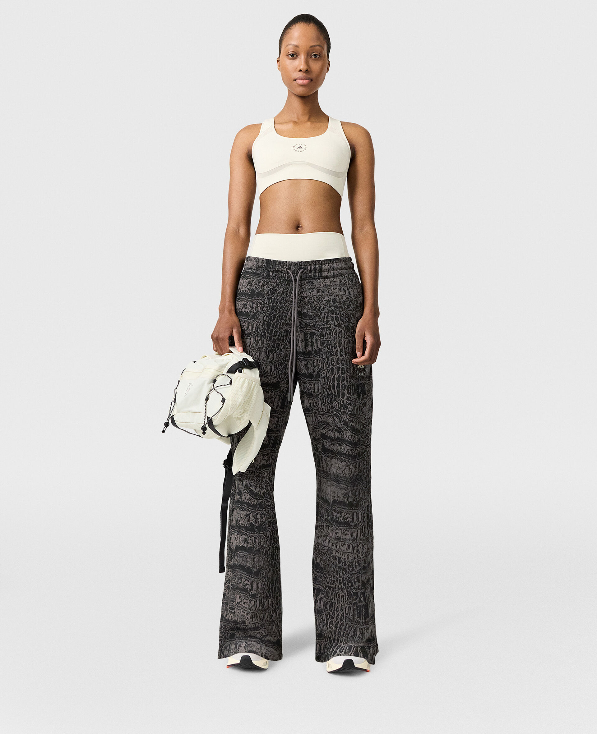 Logo Graphic Print Straight-Leg Joggers-Black-model