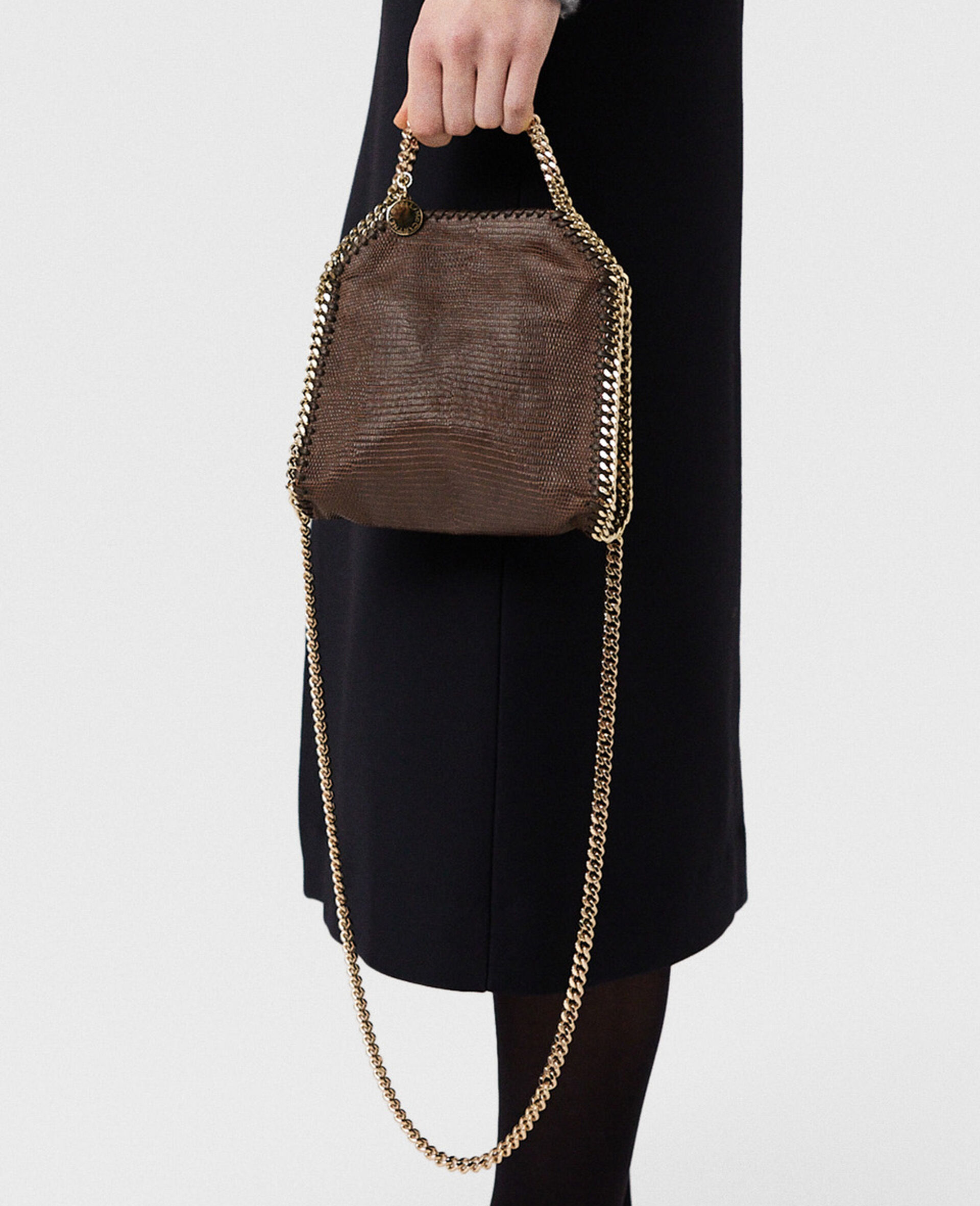 Mini Tote Bag Falabella mit Schuppenpraegung-Brown-large image number 7