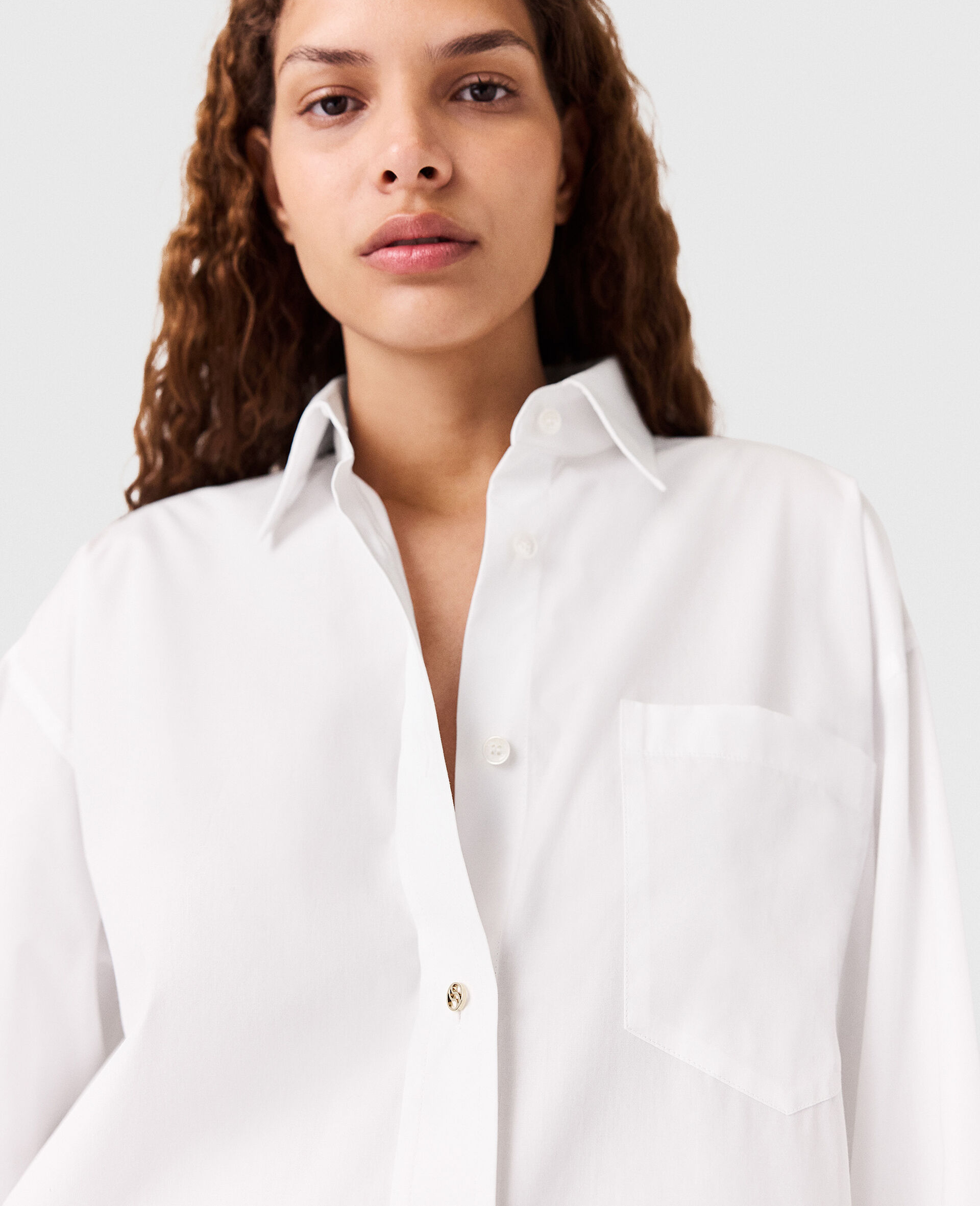 Regenerative Cotton Boyfriend Shirt-White-large image number 2
