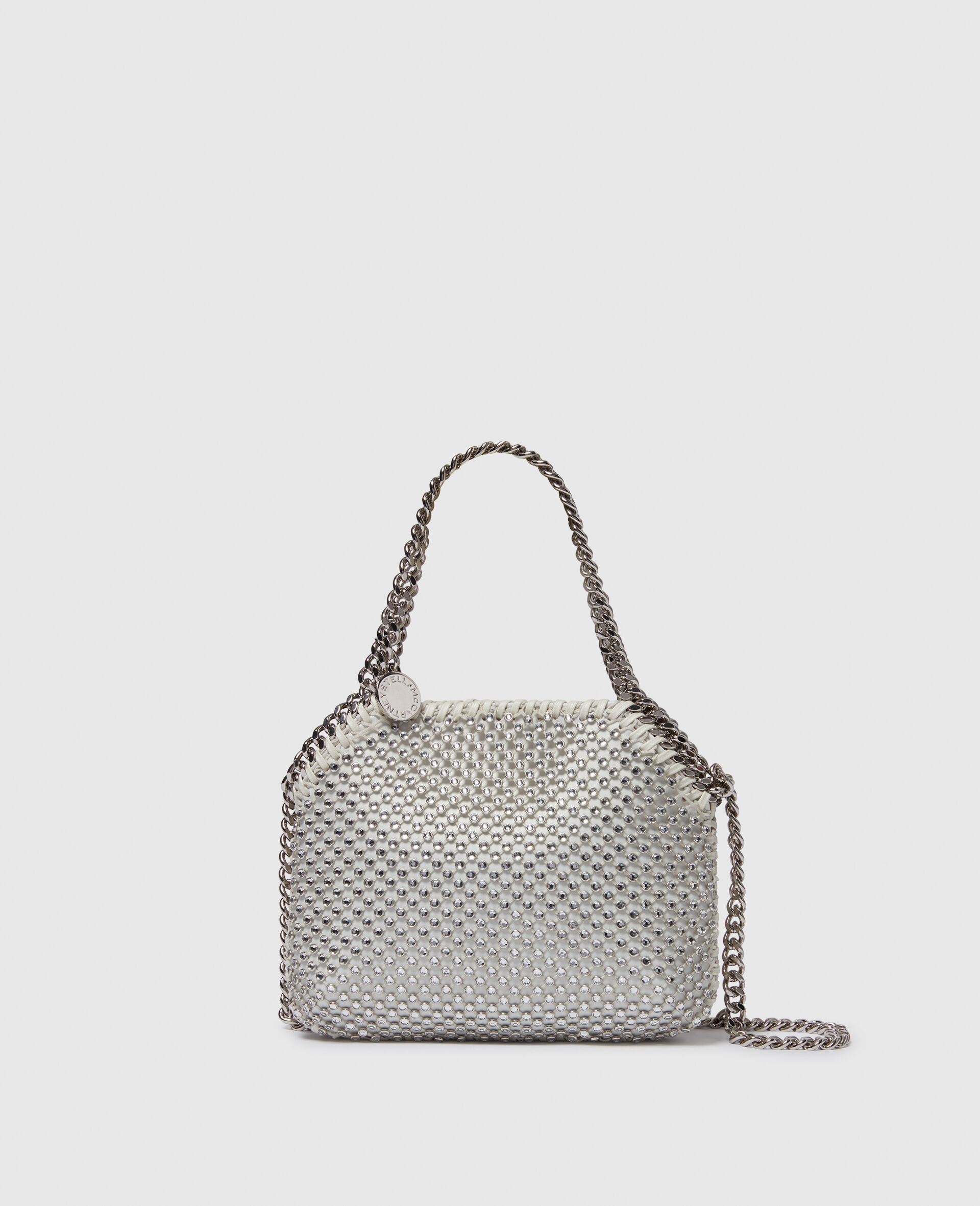 Falabella Lead-Free Crystal Mesh Mini Tote Bag-Silver-large image number 0
