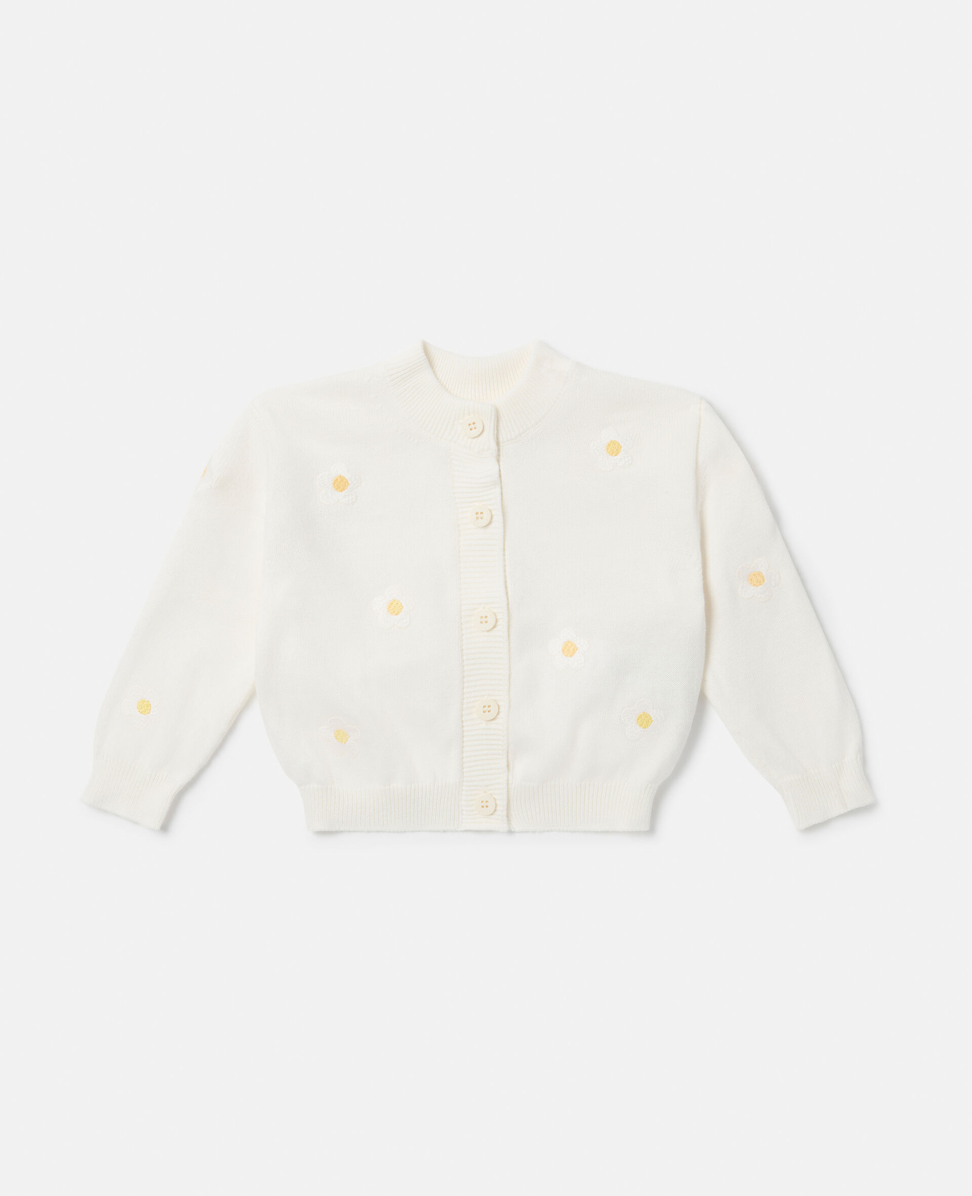 Daisy Embroidery Cardigan-White-large image number 0
