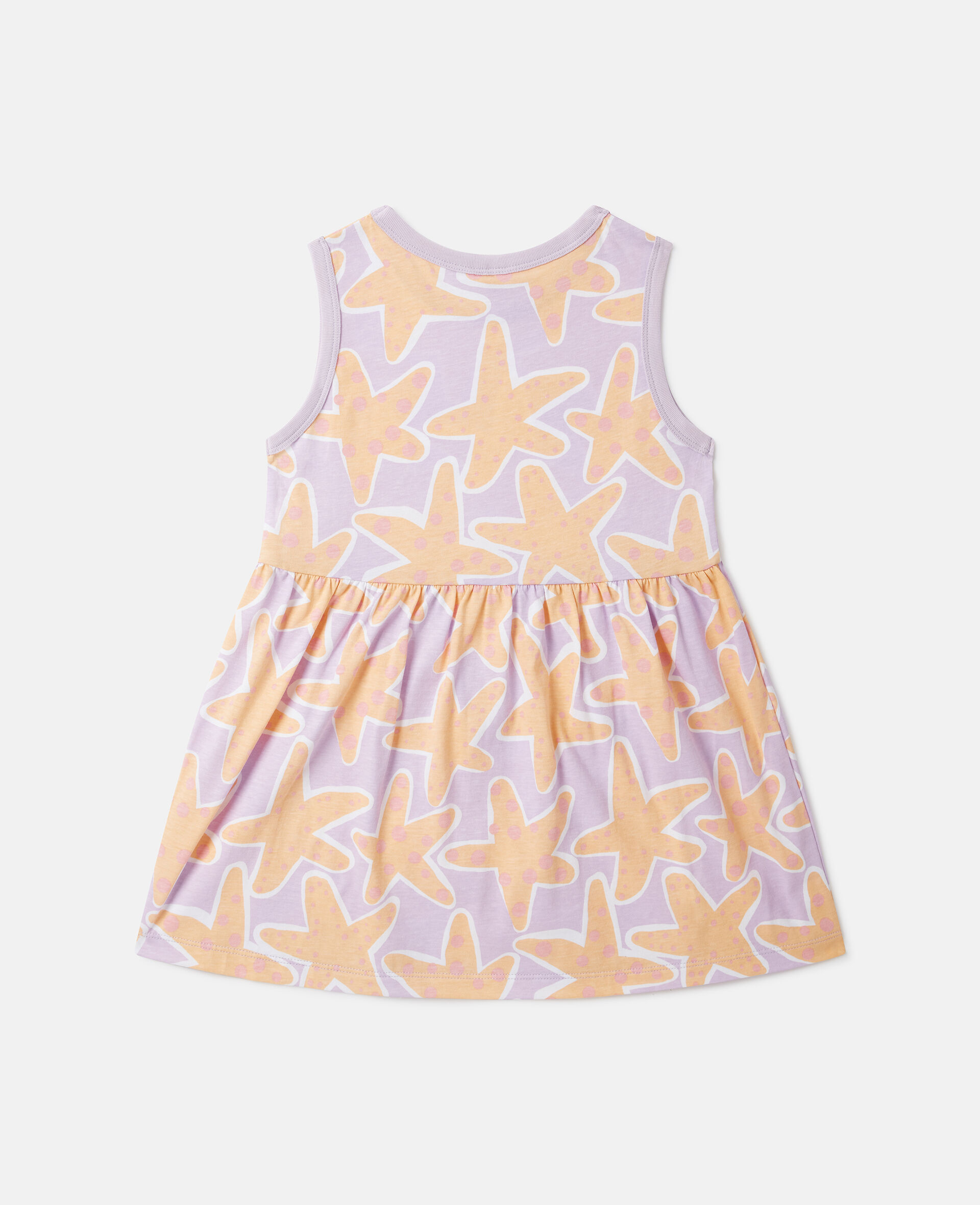 Starfish Print Sleeveless Dress-Purple-large image number 2