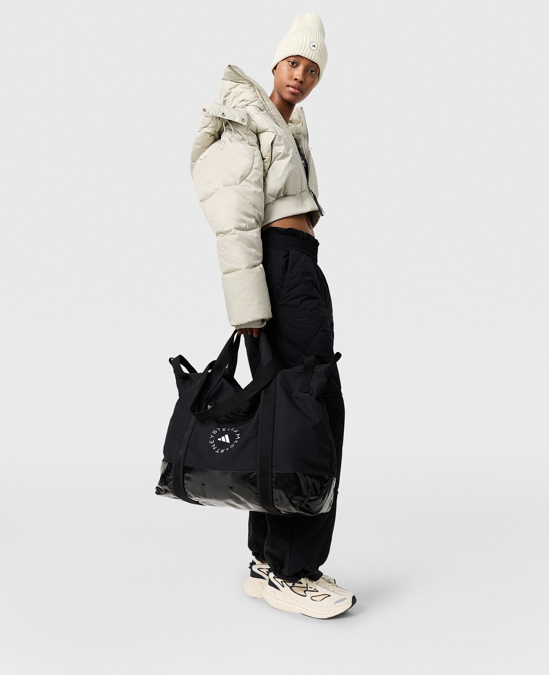 Logo Quilted Track Pant-Black-large image number 5