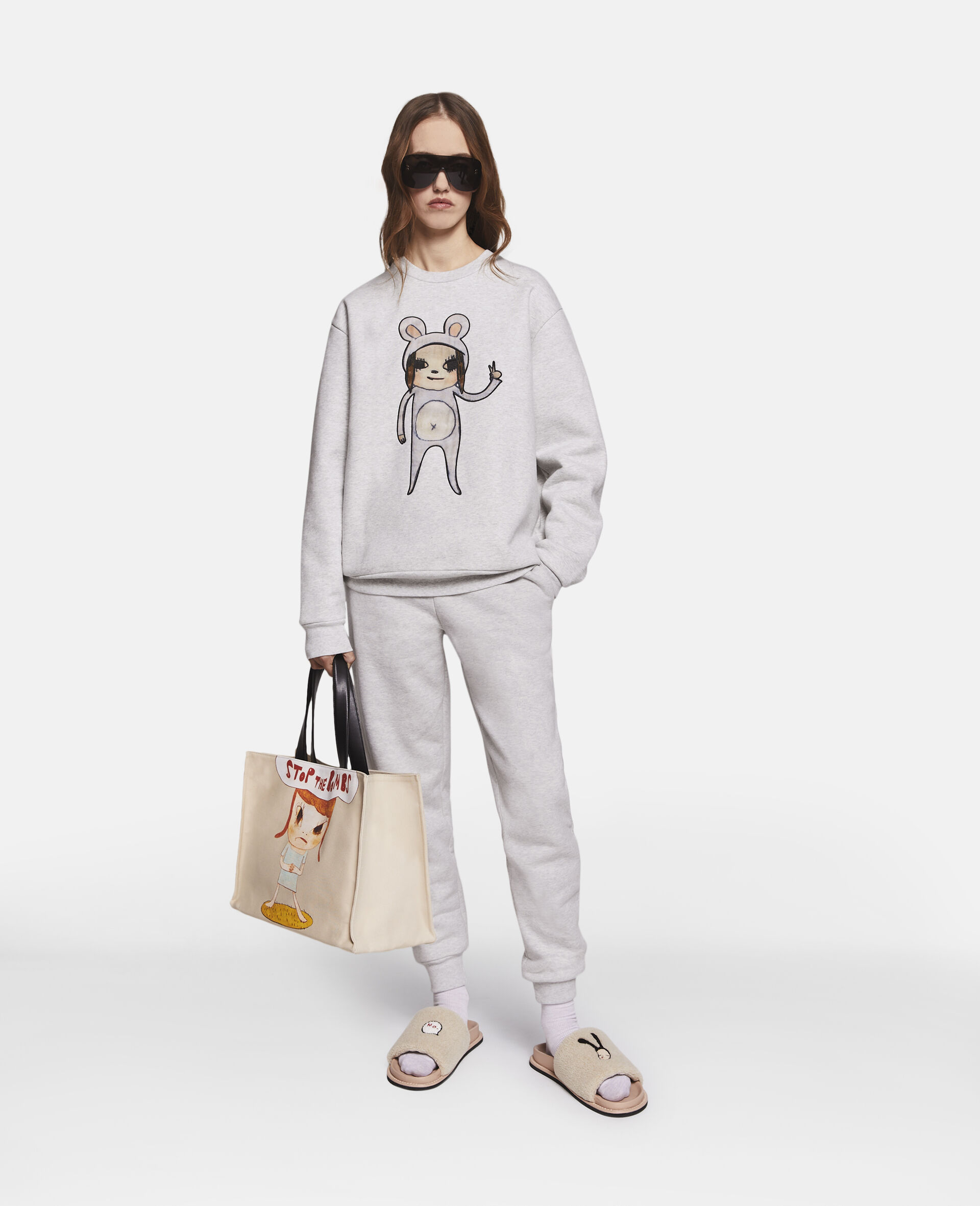 Sweatshirt mit Untitled Bunny Girl-Stickerei-Grau-large image number 0