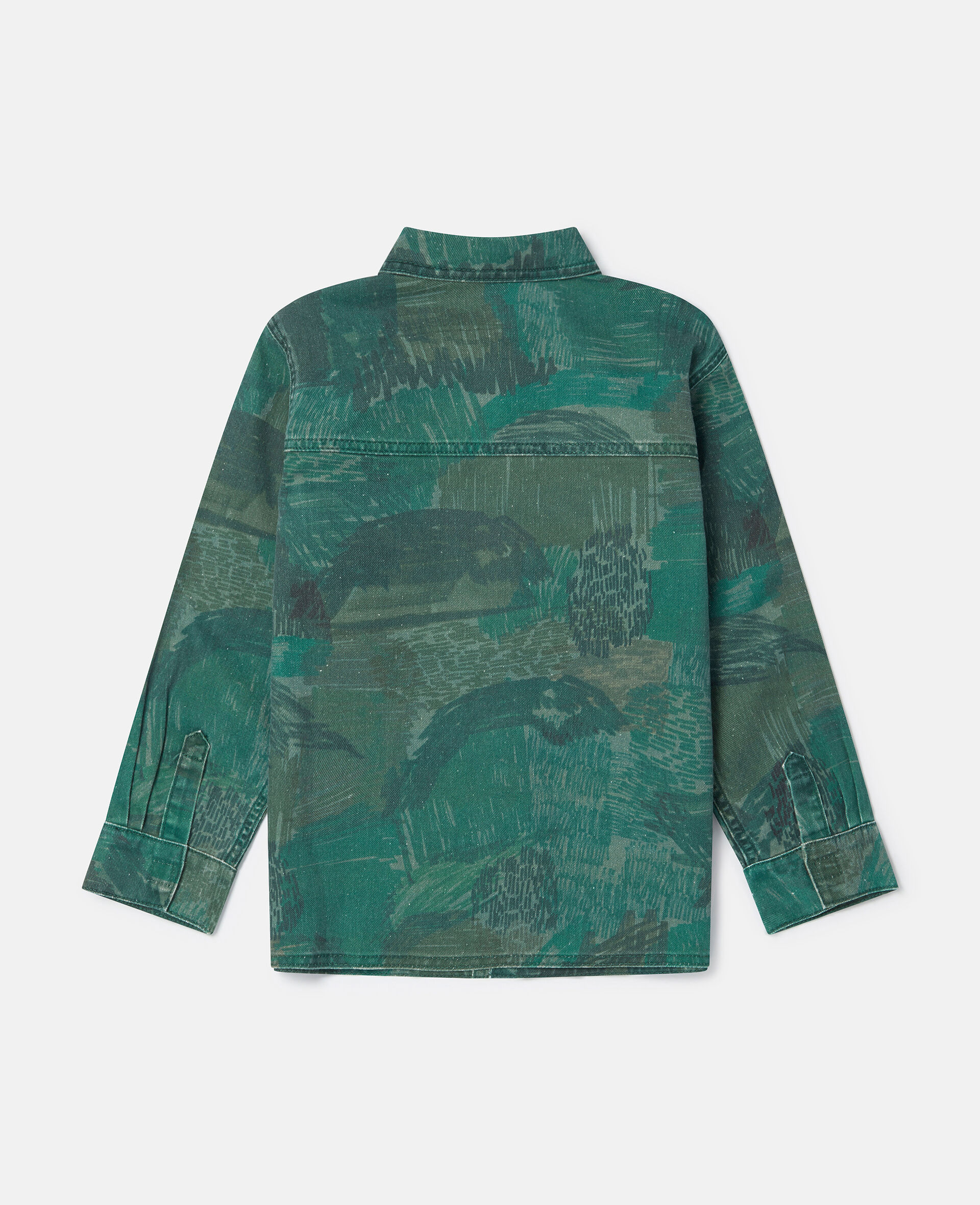 Scribble Print Shacket-Green-large image number 2
