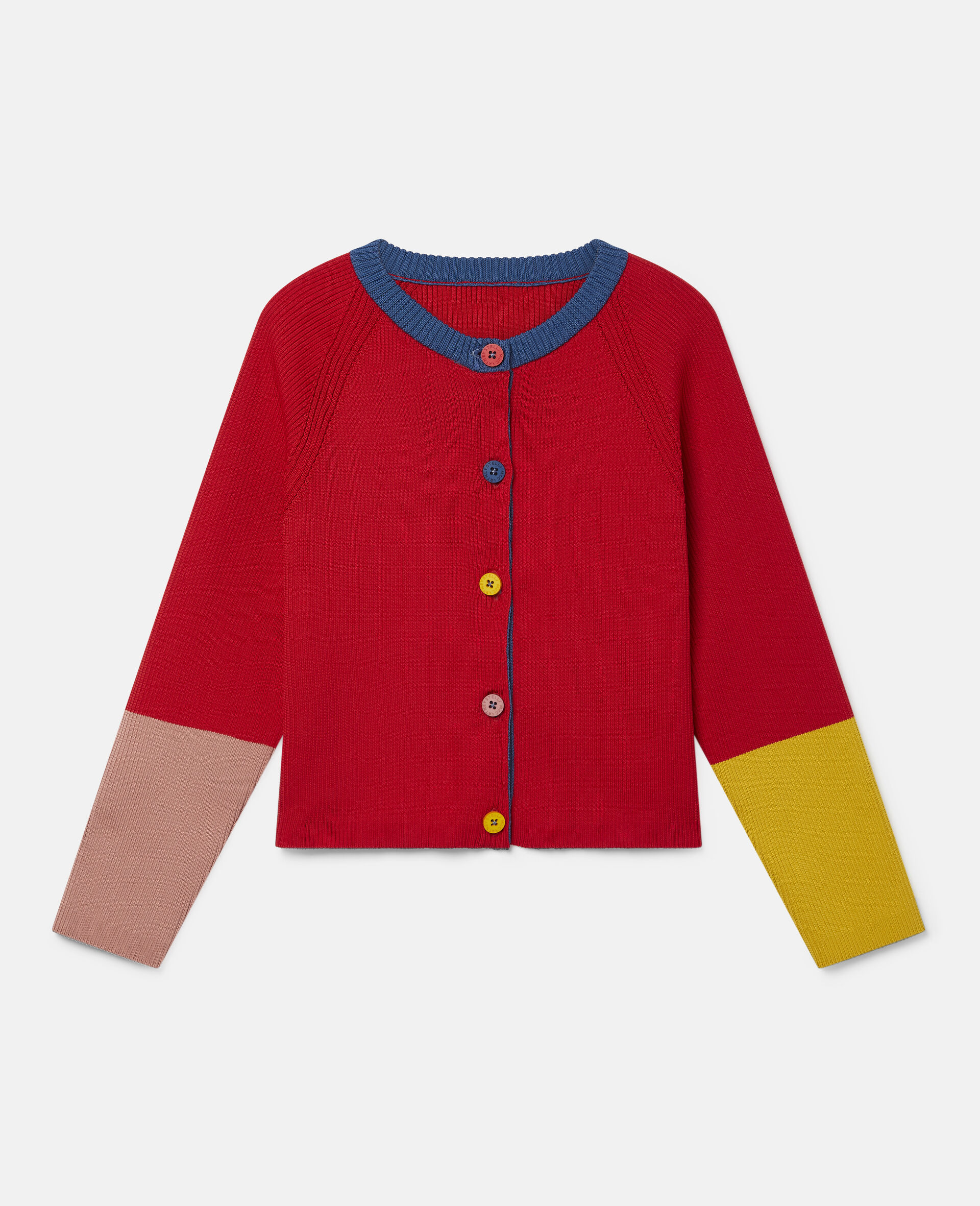 Kids ブライトレッド カラーブロック ニット リブ カーディガン Stella Mccartney Jp Kids ブライトレッド カラーブロック ニット リブ カーディガン Stella Mccartney Jp