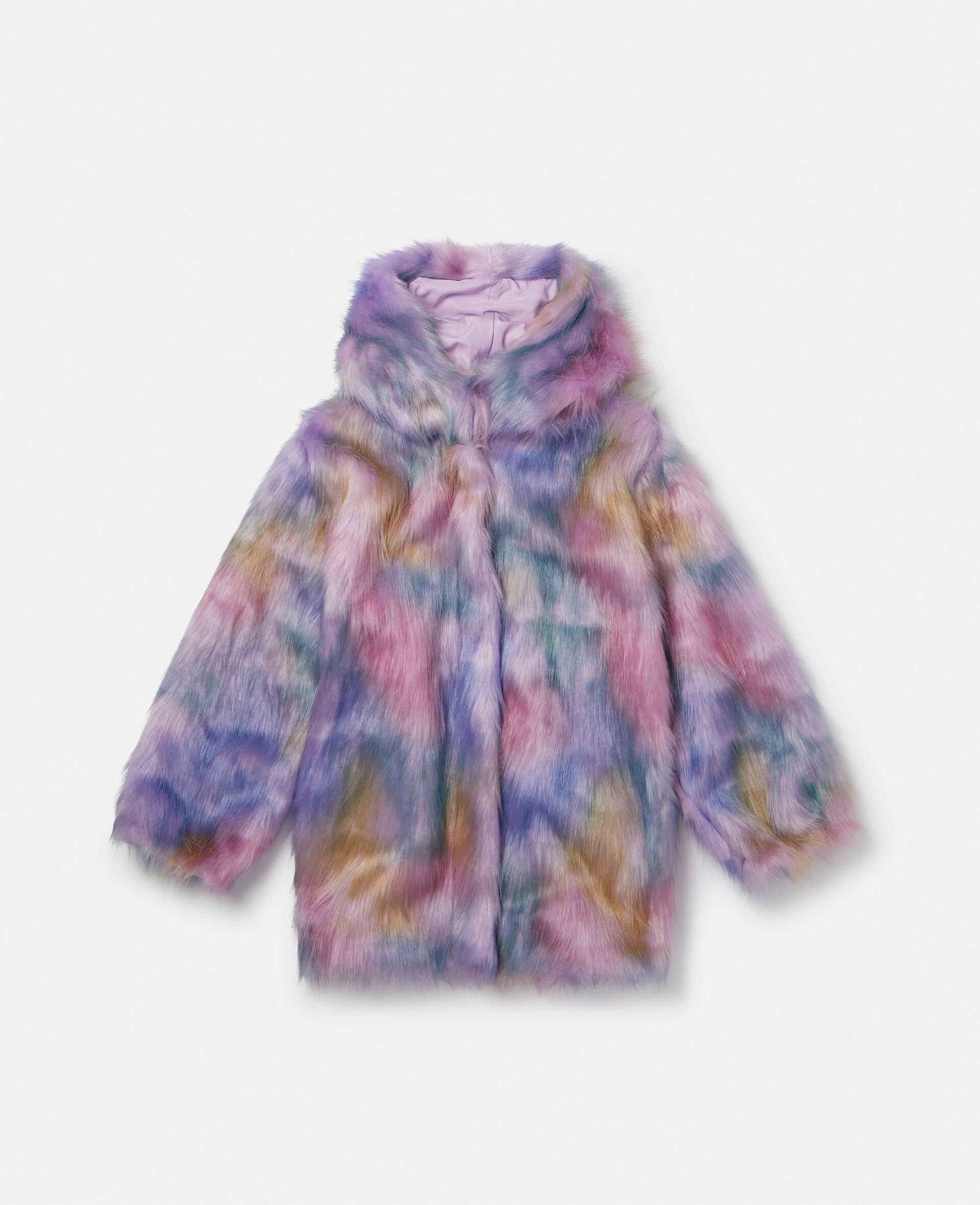 Women Multicolour Spray Paint Faux Fur Coat Stella McCartney US