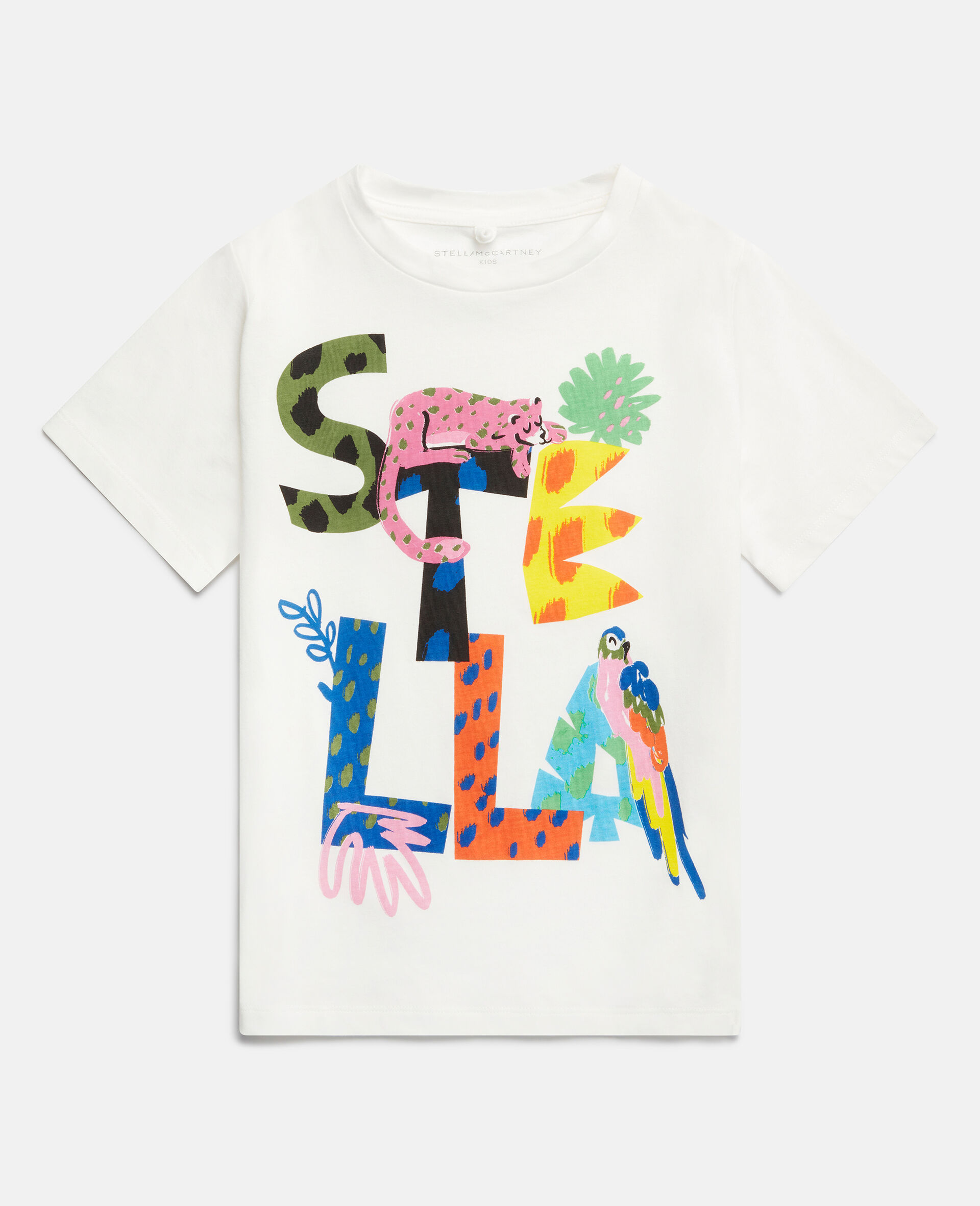 Stella Logo Jungle Print T-Shirt-White-large image number 0