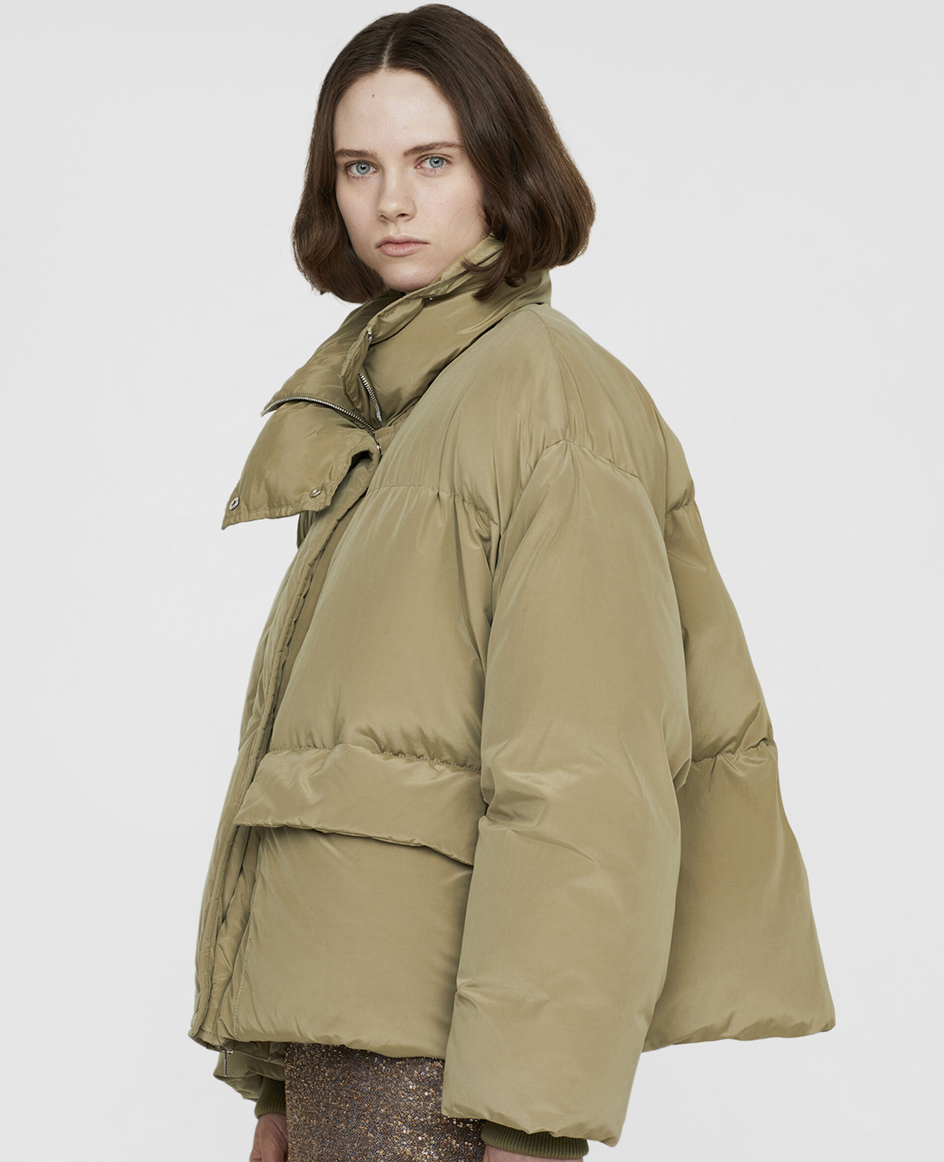 Technical Puffer Jacket-Beige-large image number 3