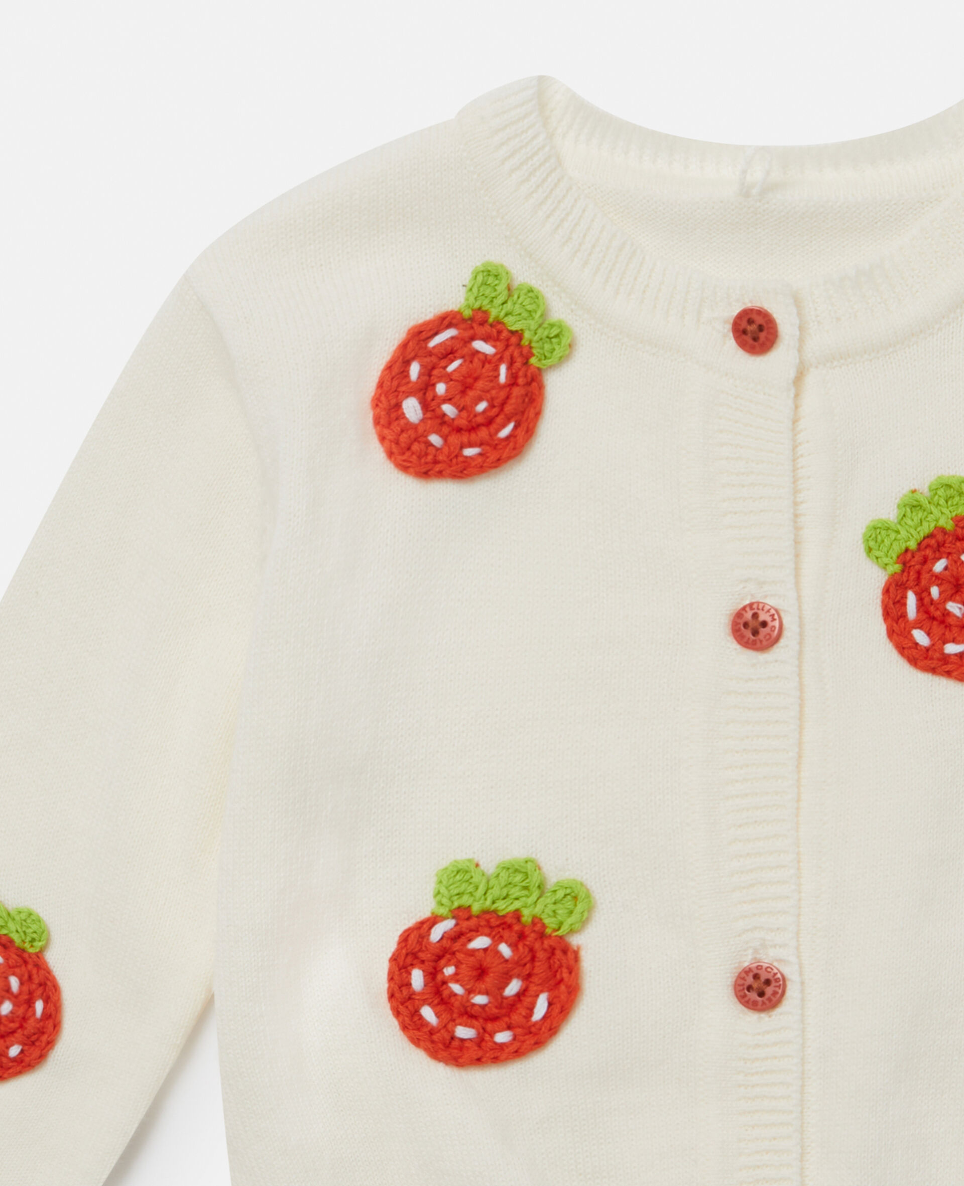 Strawberry Crochet Cardigan-Cream-large image number 1