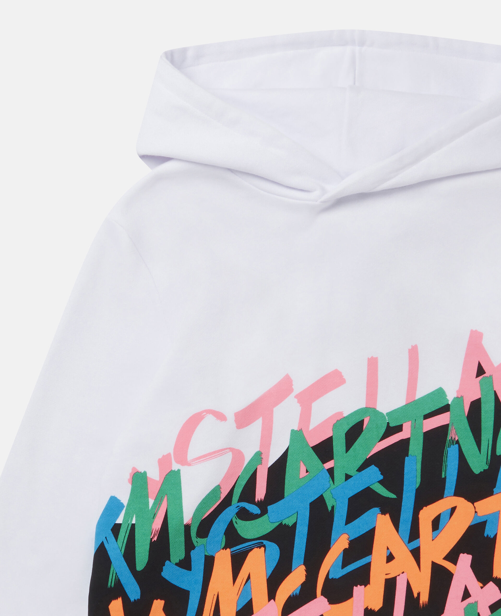 Scribble Print Logo Oversized Hoodie-White-large image number 1