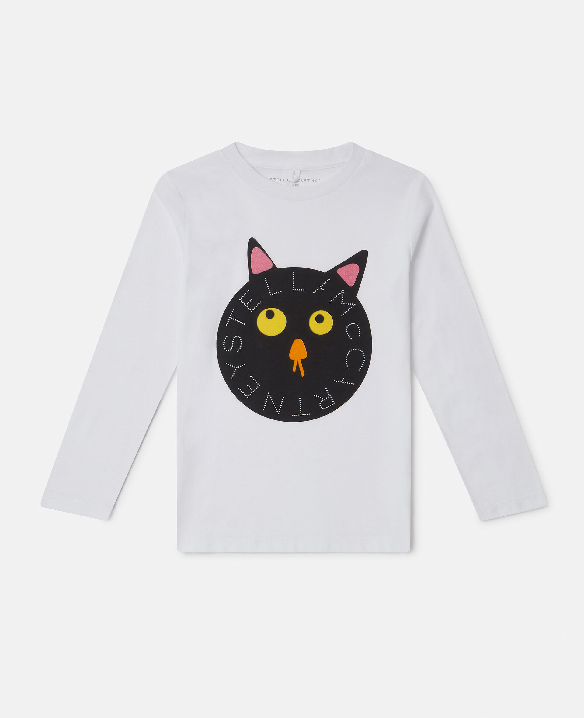 Spooky Cat Logo Long-Sleeve T-Shirt-White-large image number 0