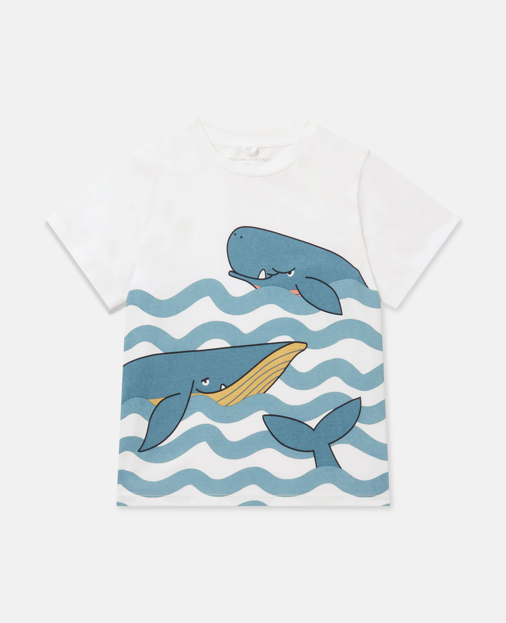 Whale Graphic Short Sleeve T-Shirt-White-medium