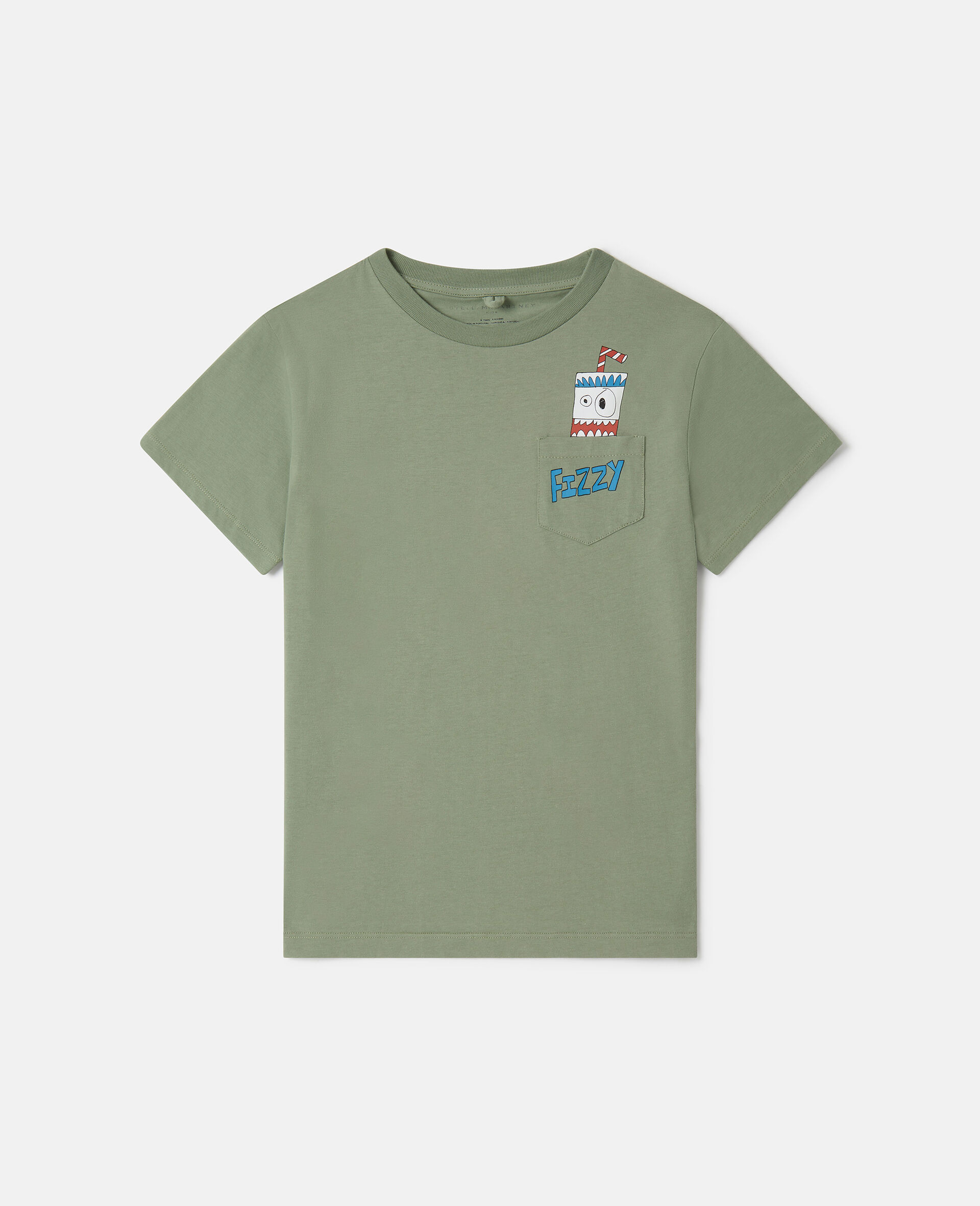 T-Shirt mit Fizzy Drink Motiv-Grün-model