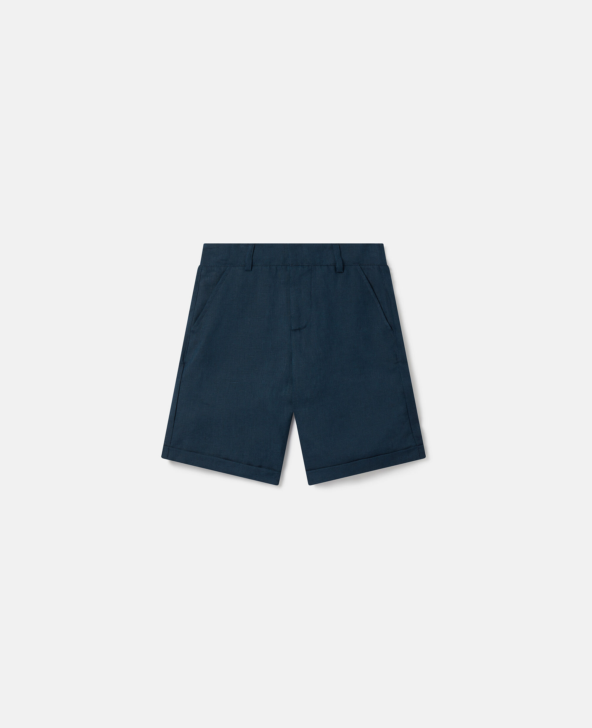 Women Navy Linen Tailored Shorts Stella McCartney AE