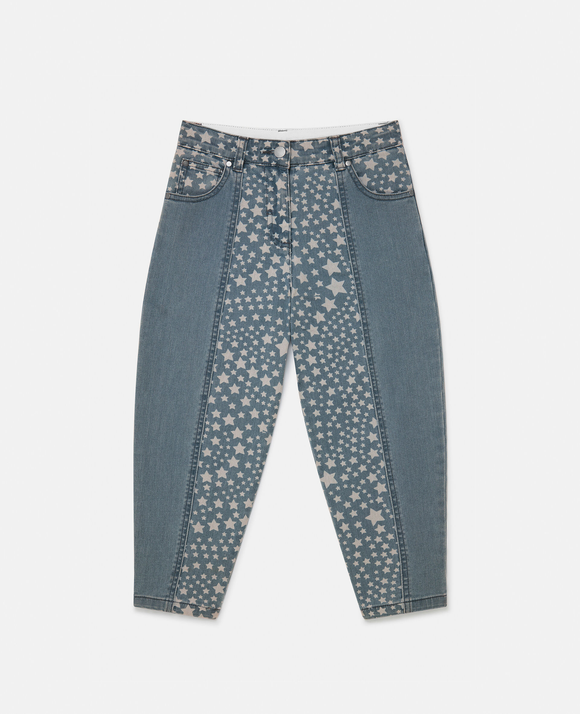 Star Pattern Chaps Denim Jeans-Blue-large image number 0