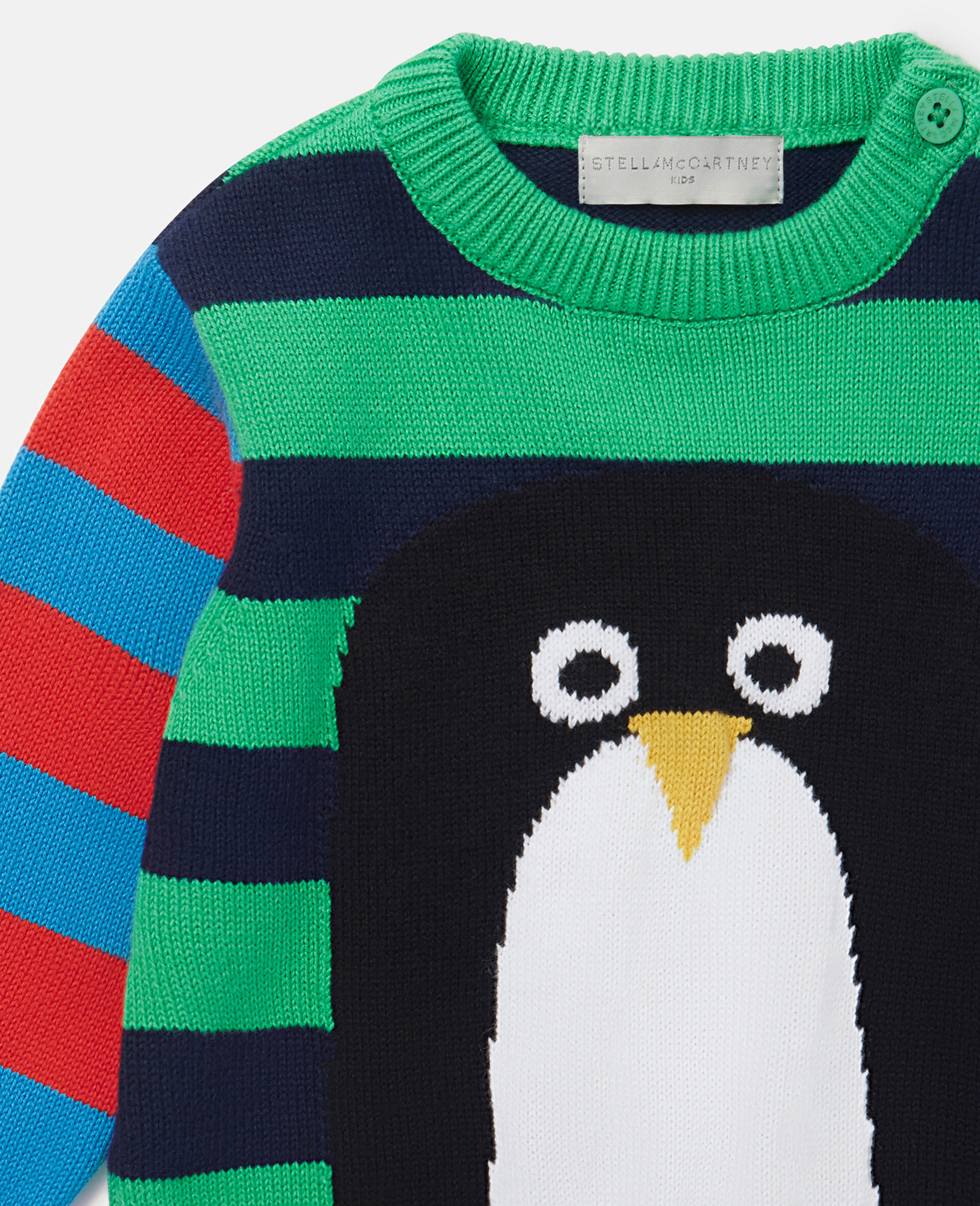 Striped Penguin Jumper-Multicolour-large Striped Penguin Jumper-Multicolour-large image number 1