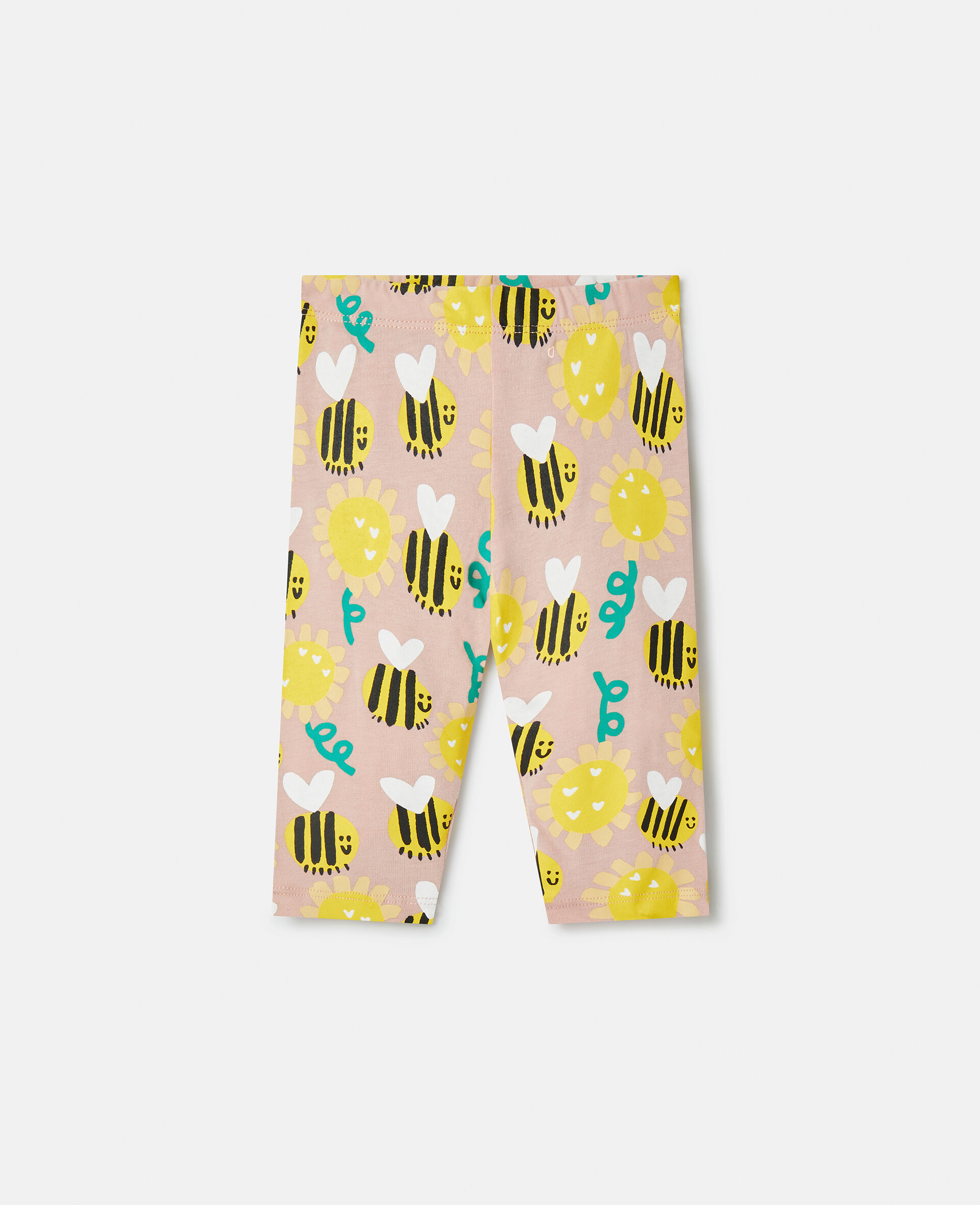 Bumblebee Sunflower Print Leggings-Multicolour-medium
