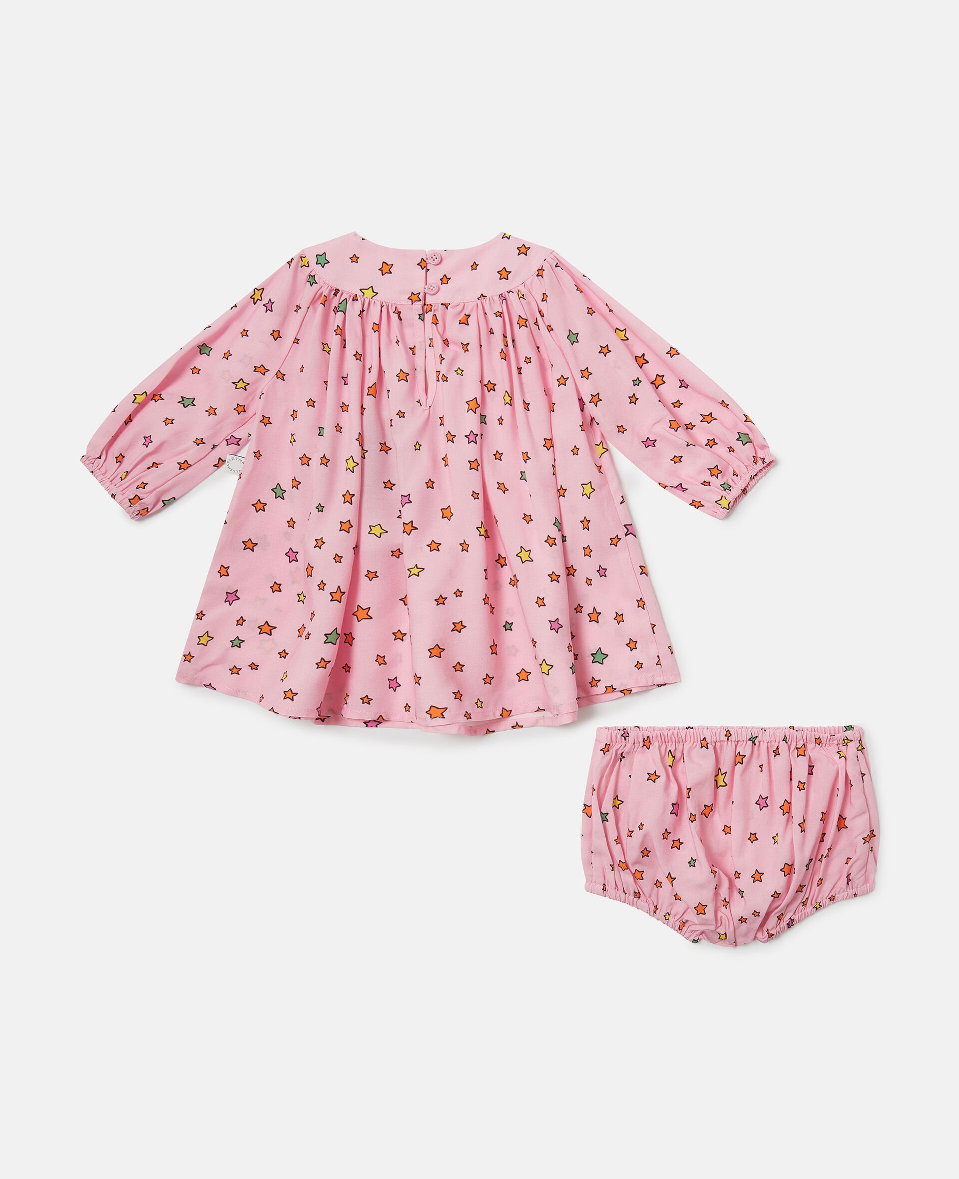Abito a Maniche Lunghe con Stampa Stelle-Rosa-large image number 2