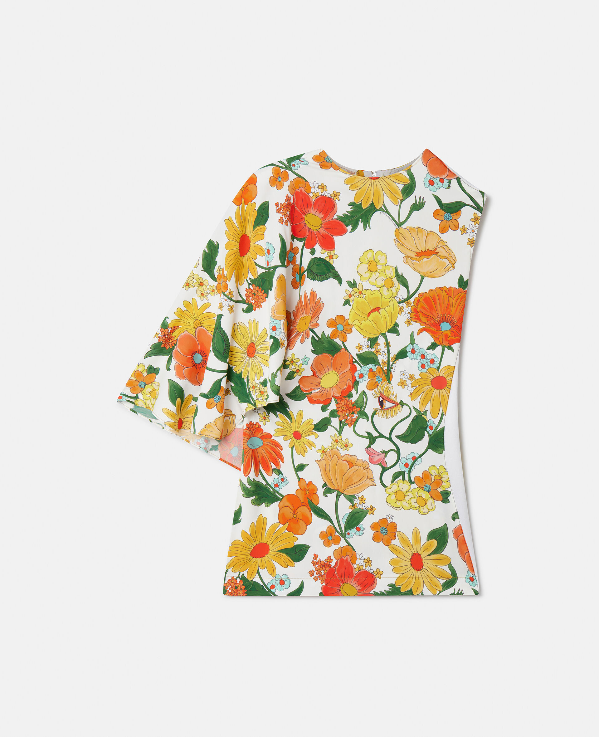 One-Sleeve-Top mit Lady Garden Print-Bunt-medium