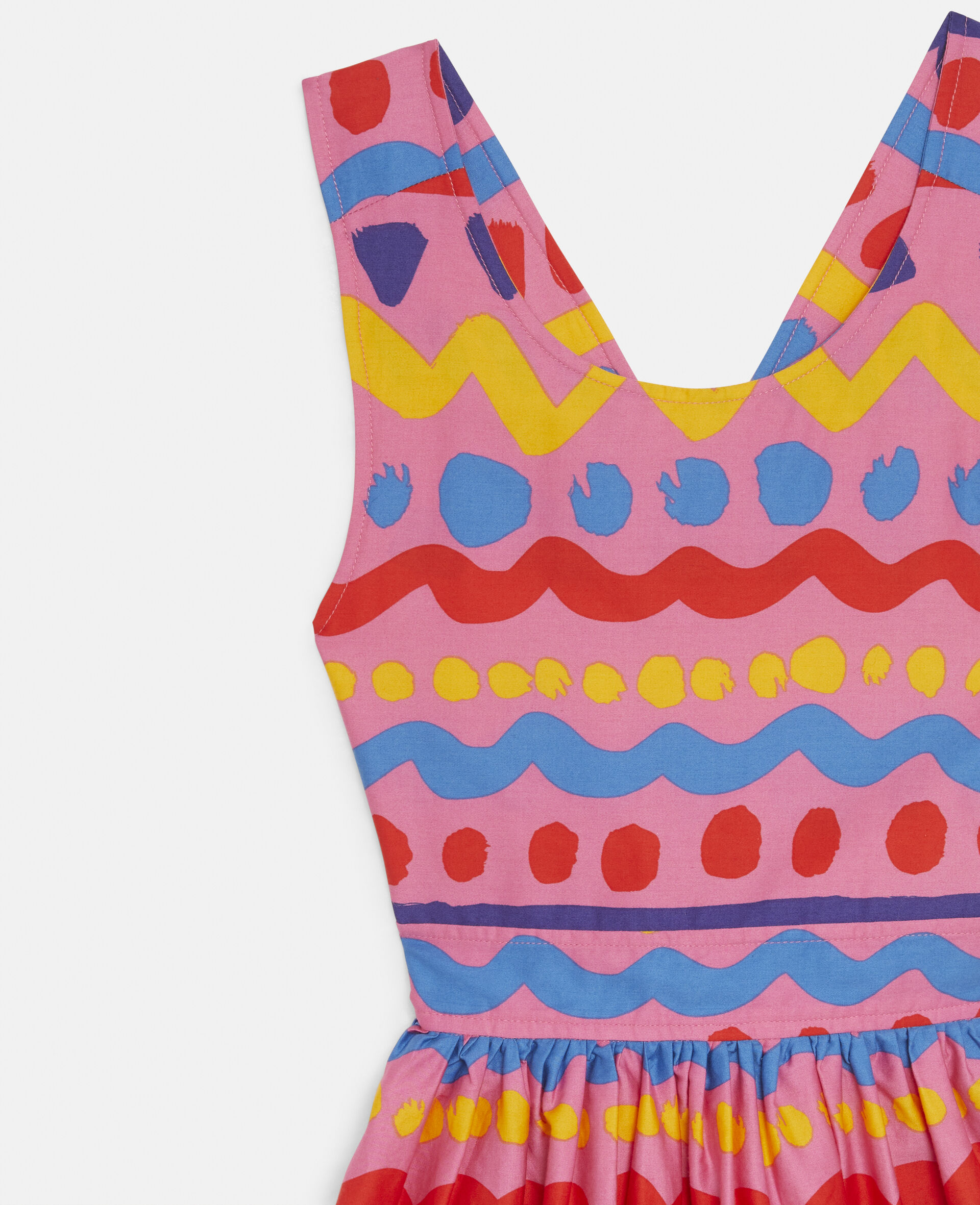 Striped Satin Cotton Dress-Multicolour-large image number 1