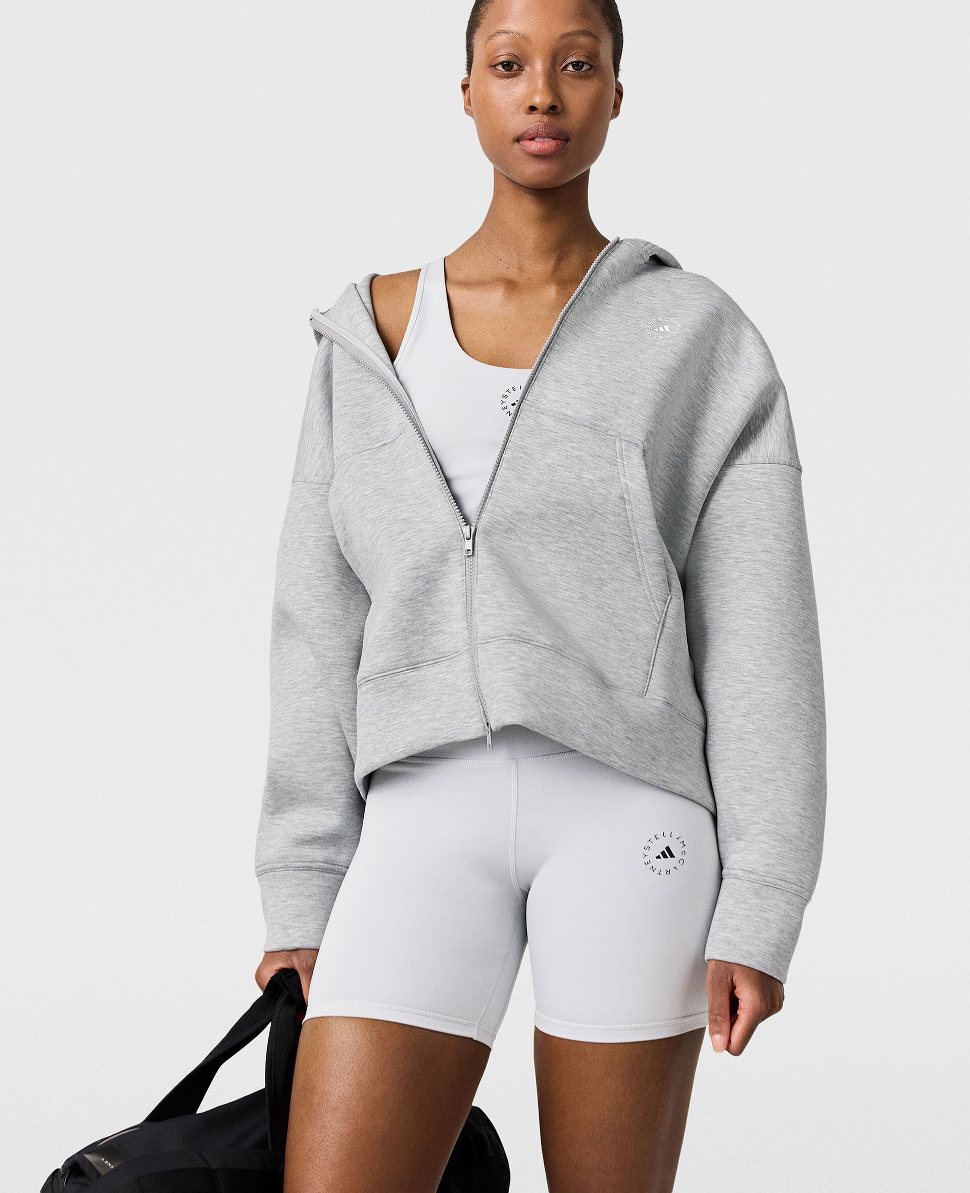 Logo Scuba Hoodie-Grey-model