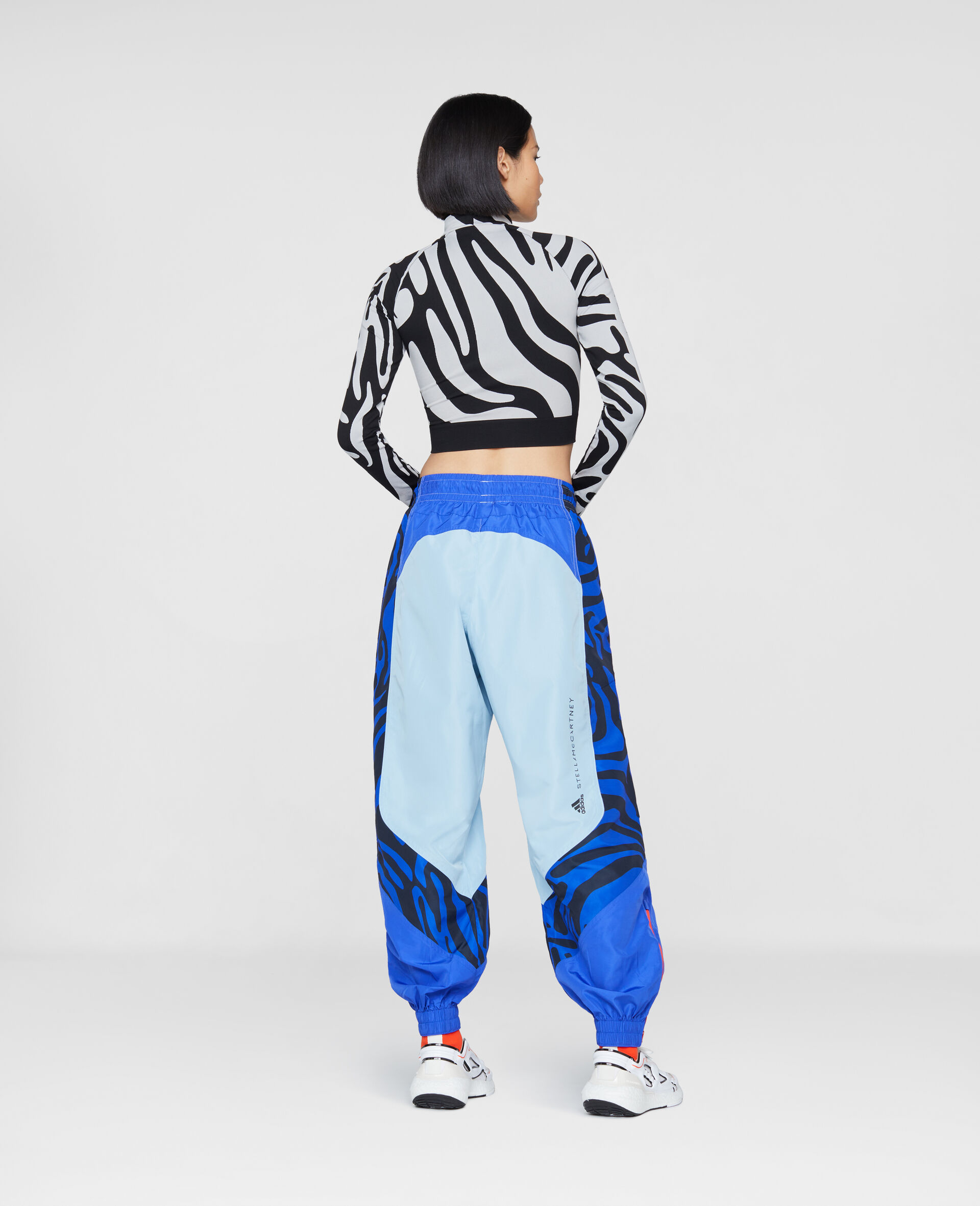 Woven Trackpants Animal Print -Blue-large image number 2