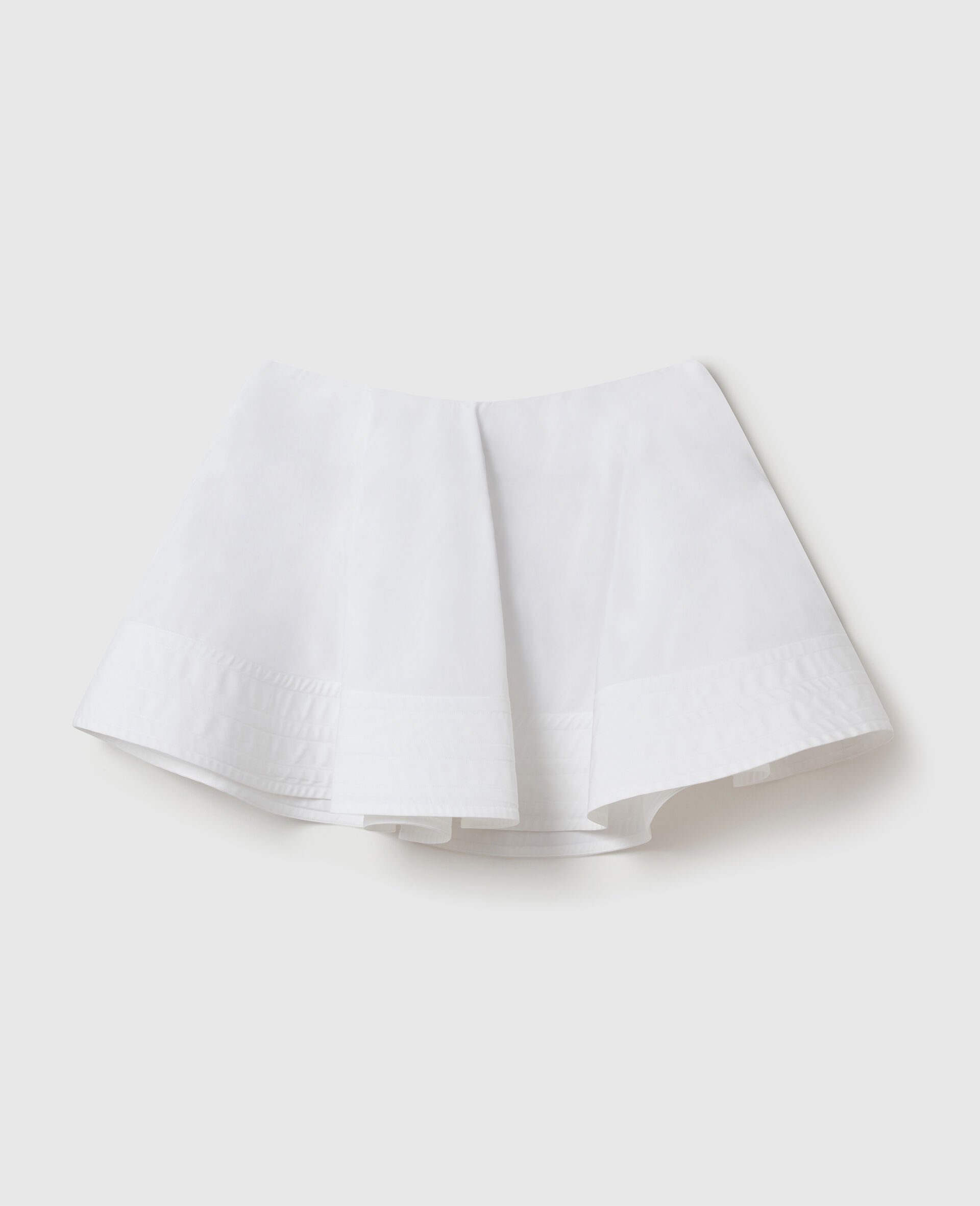 Poplin Mini Skirt-White-medium