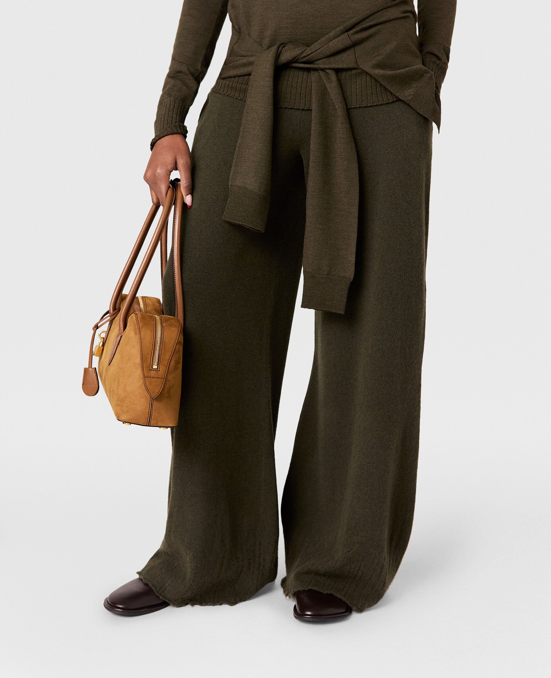 Knit Straight-Leg Trousers-Green-large Knit Straight-Leg Trousers-Green-large image number 4