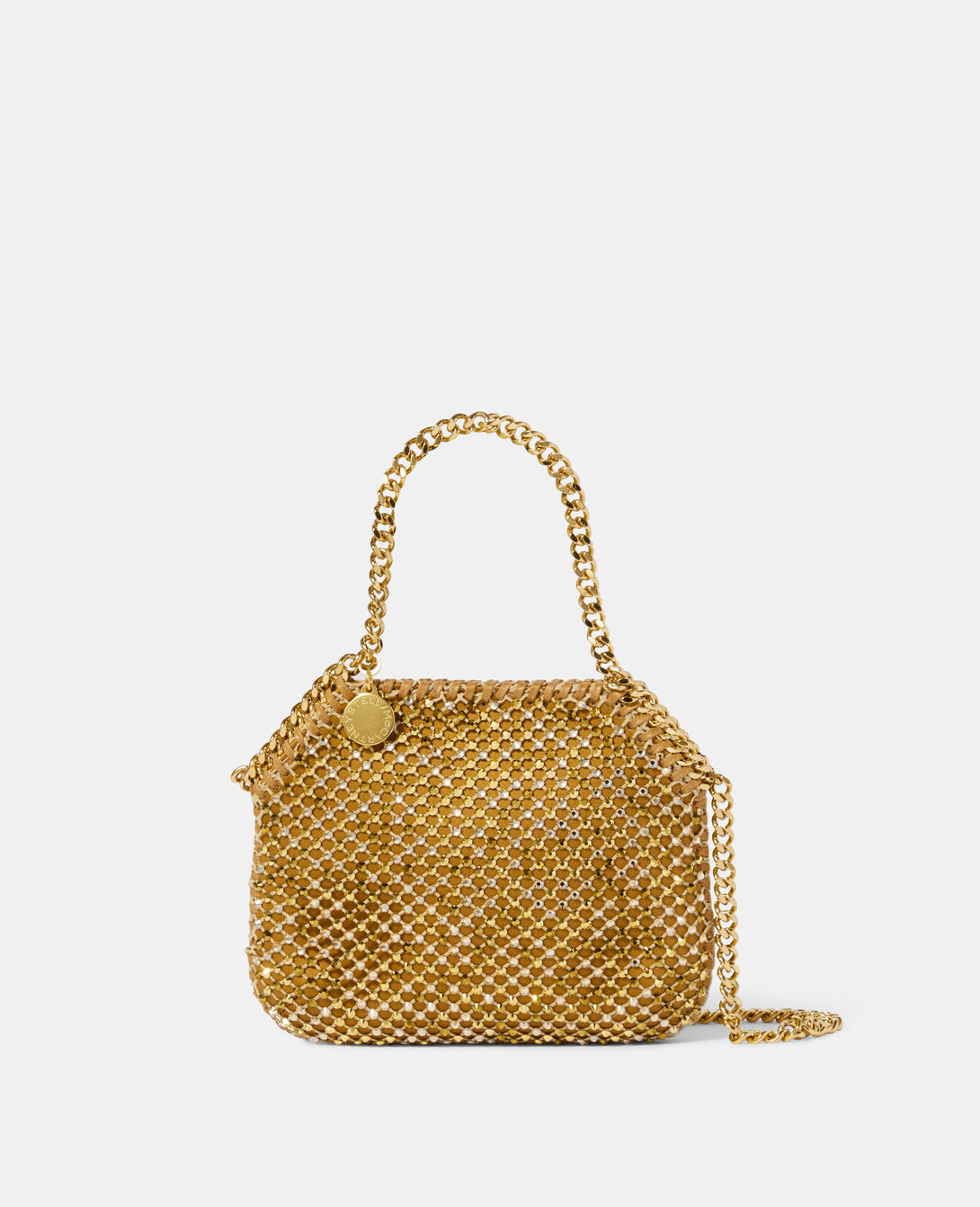 Women Gold Falabella Crystal Mesh Mini Tote Bag
