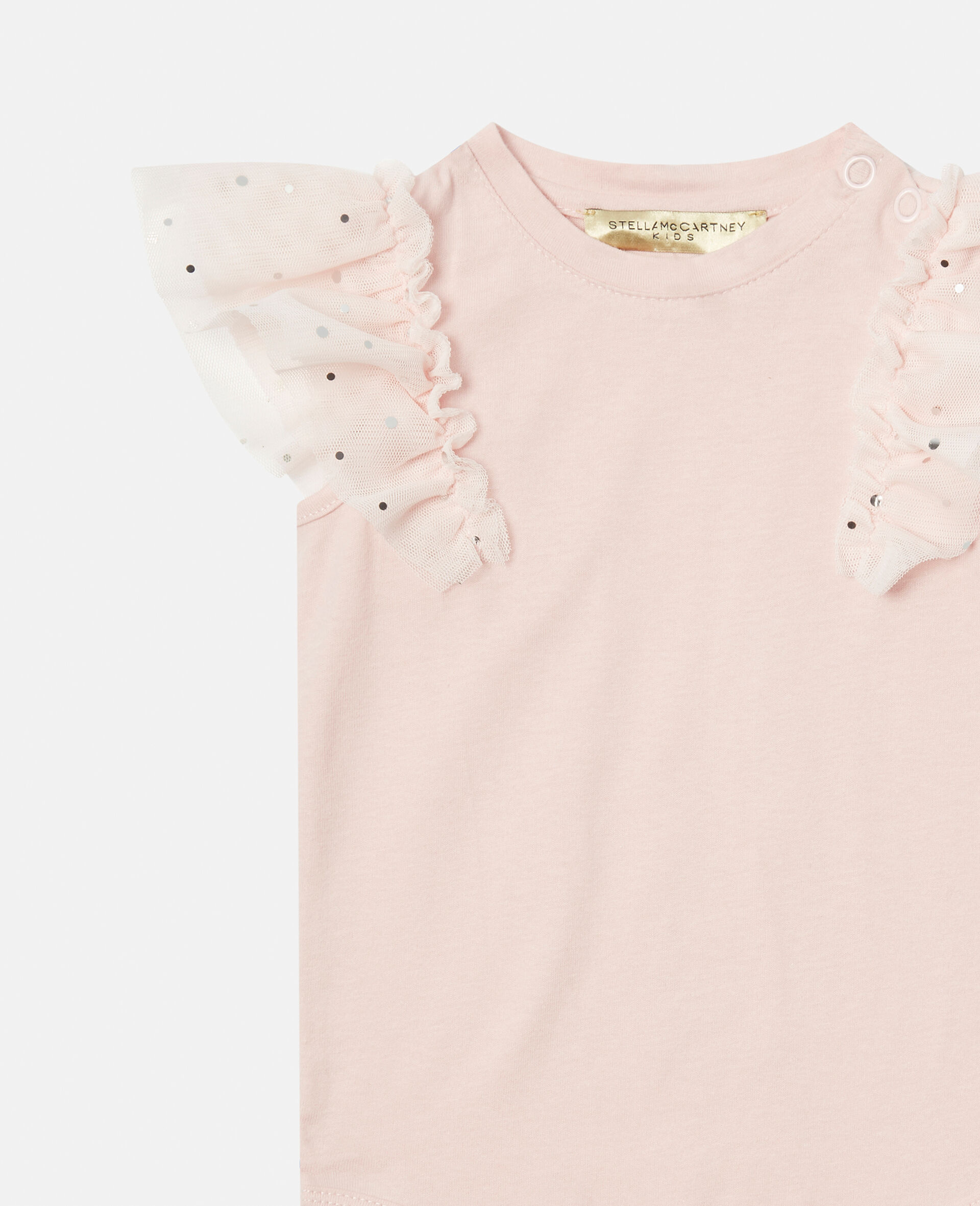 Crystal Frill Trim Bodysuit-Pink-large image number 1