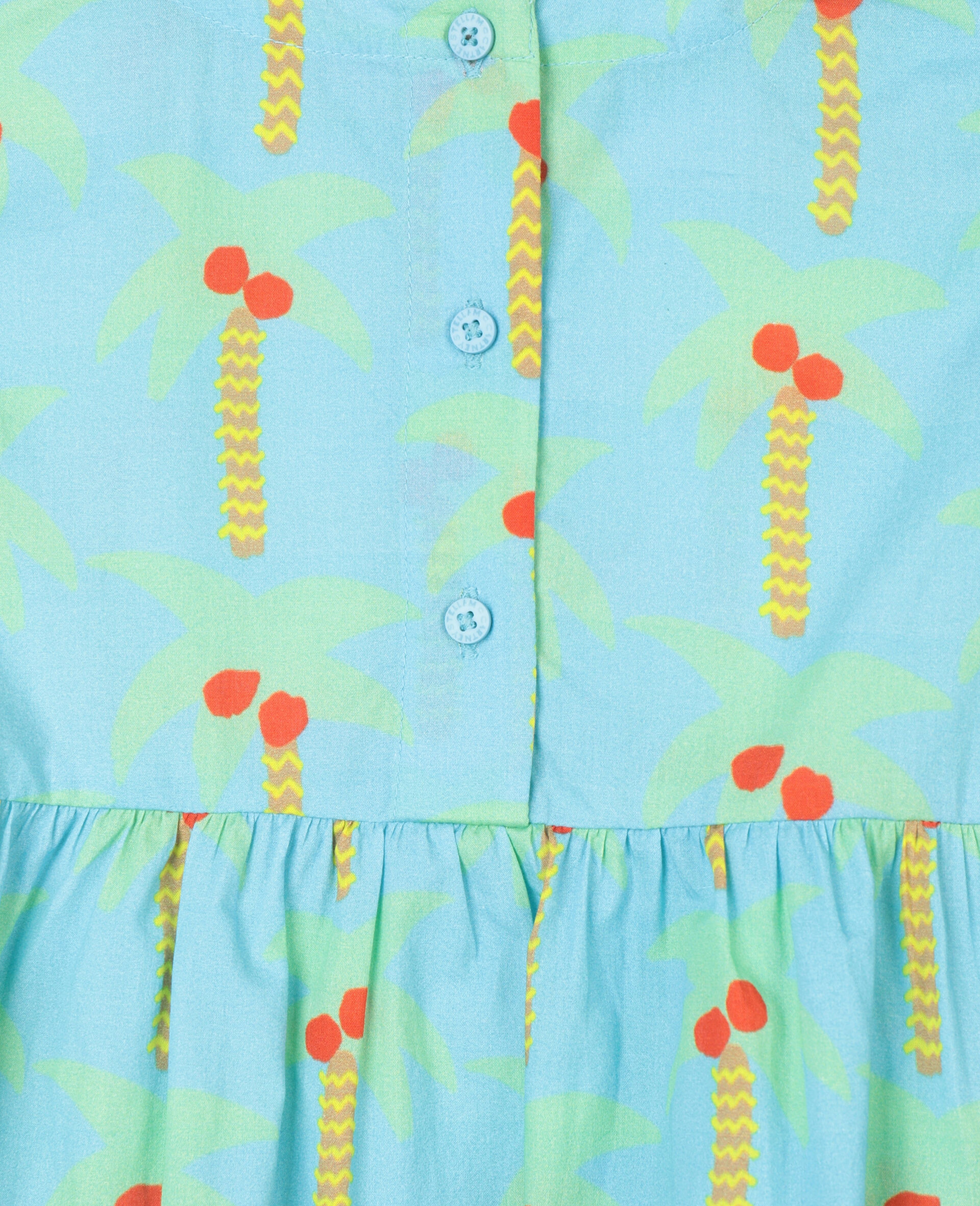 Robe en coton avec motif palmiers-Vert-large image number 2