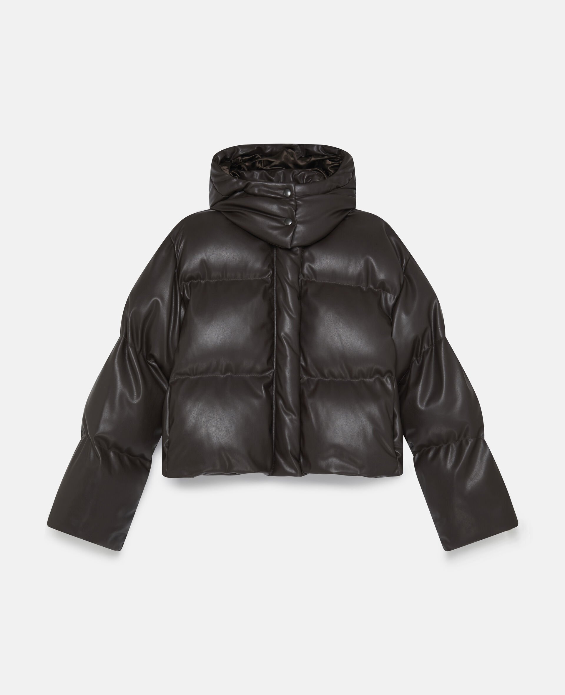Hooded Alter Mat Puffer Jacket-Brown-large image number 0