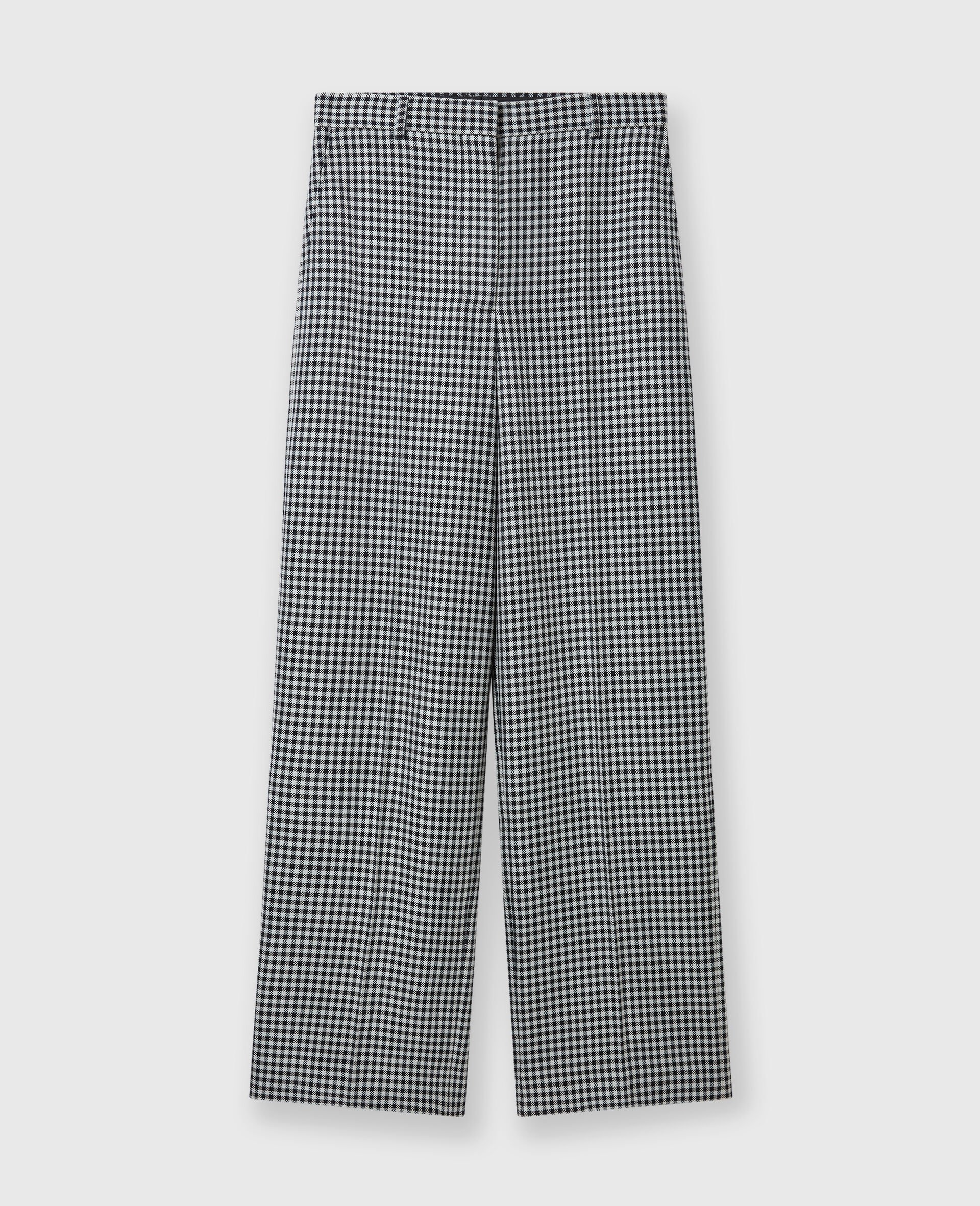 Low-Rise Check Straight-Leg Trousers-Cream-medium